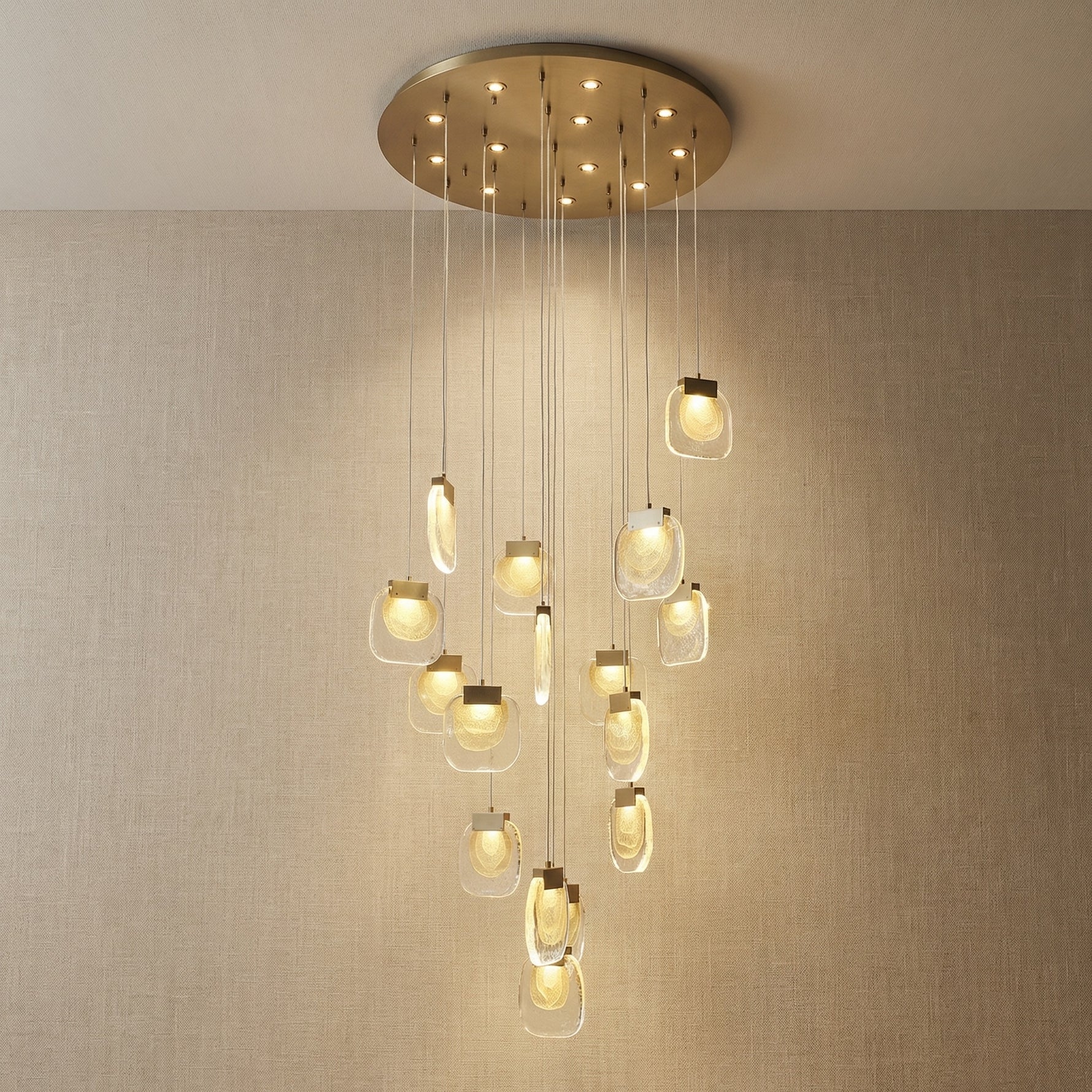 Yiosi Series Glass Pendant Light 47" - 31" (Dia 800mm)