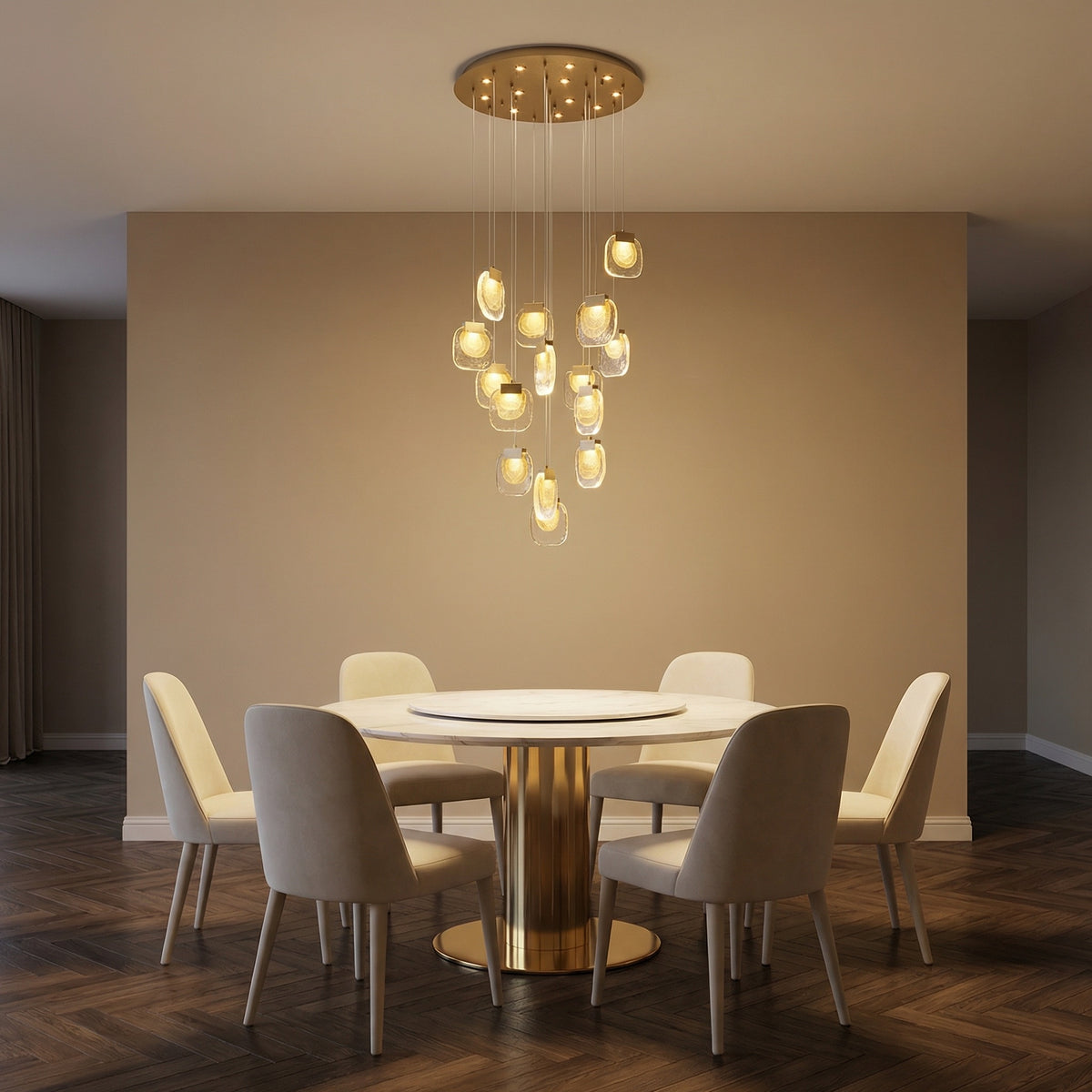 Yiosi Series Glass Pendant Light 47" - scene-1