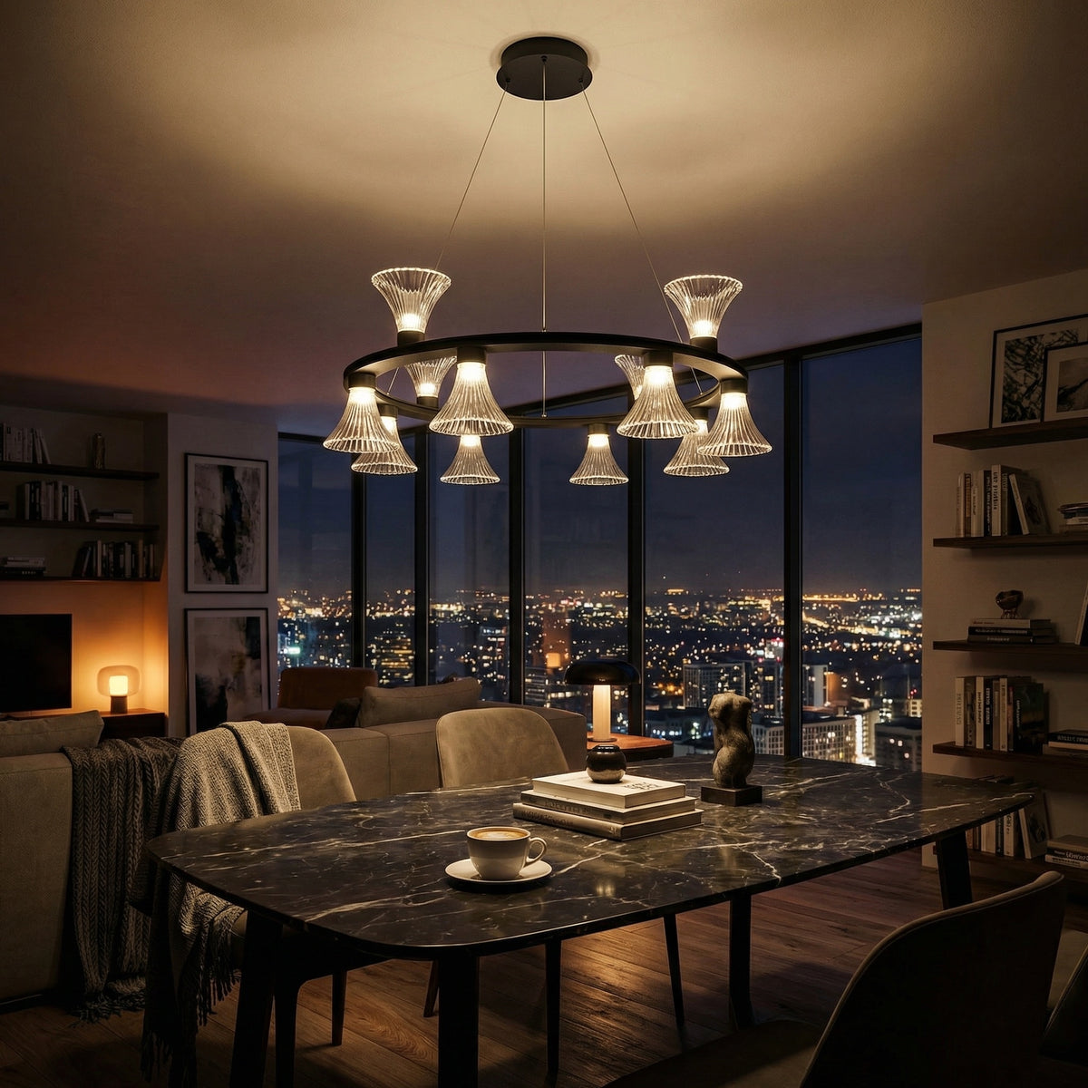 Yiosi Series Glass Pendant Light Style F - scene-3