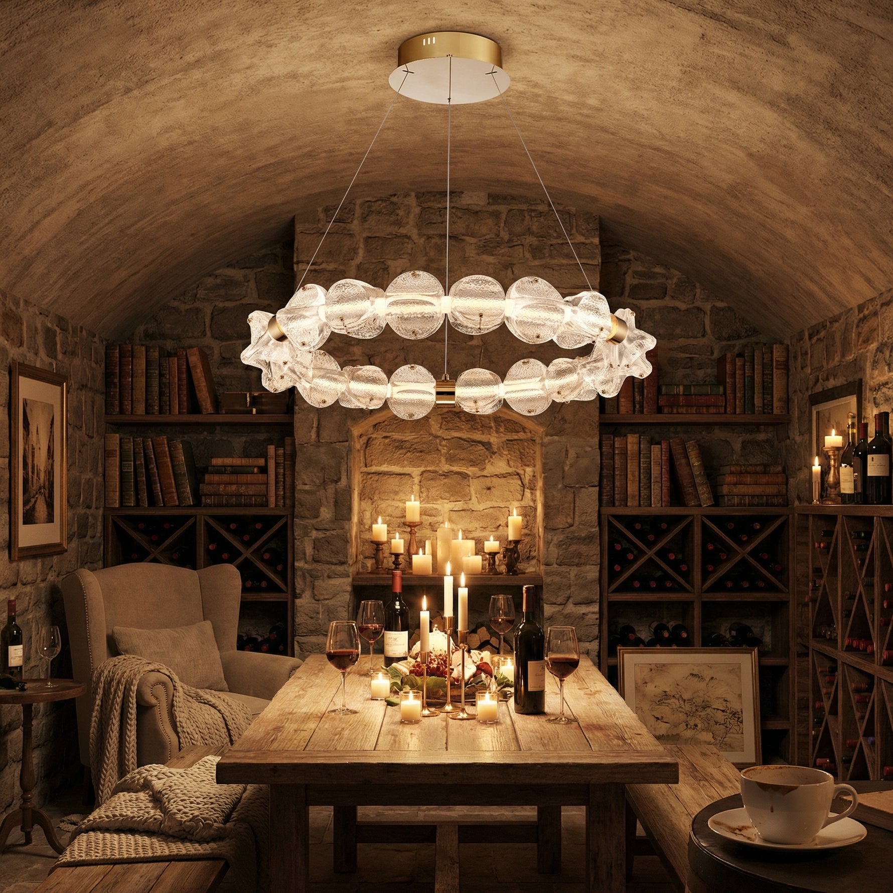 Yiosi Series Glass Pendant Light Style N - scene-3
