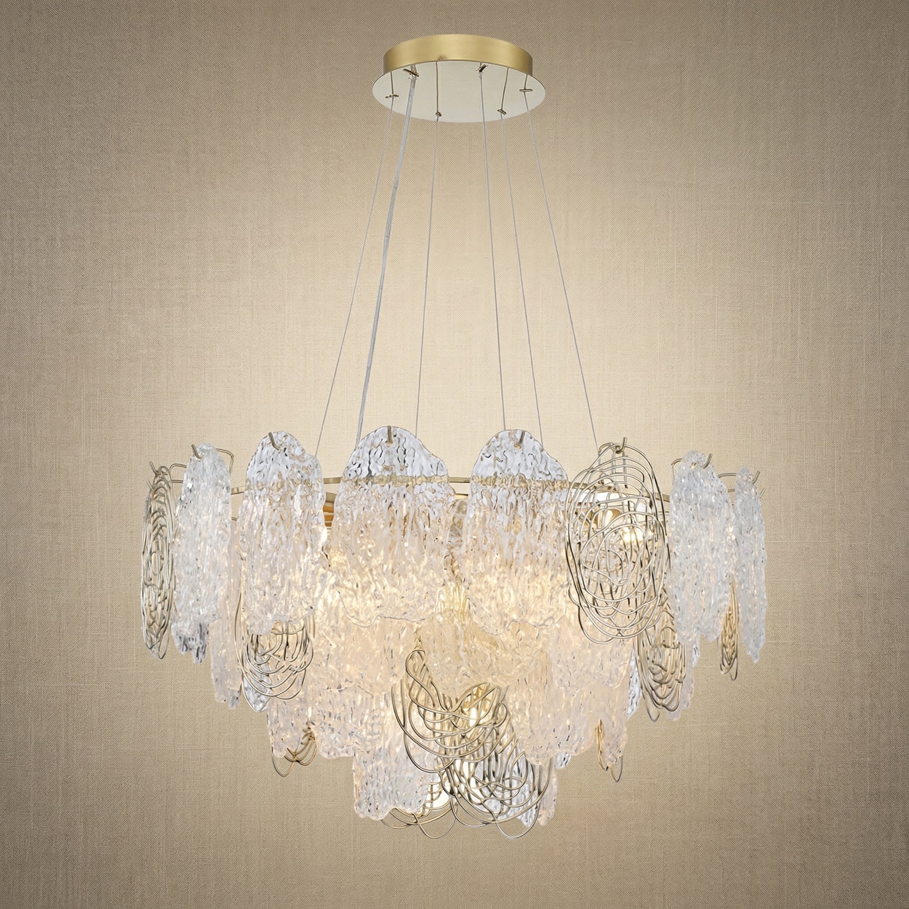 Yiosi Series Glass Pendant Light Style R - 39" (Dia 1000mm)