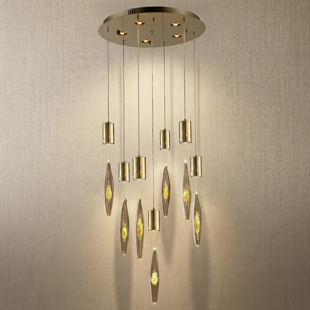 Yiosi Series Glass Pendant Light Style V - Mirror finish champagne gold Style B