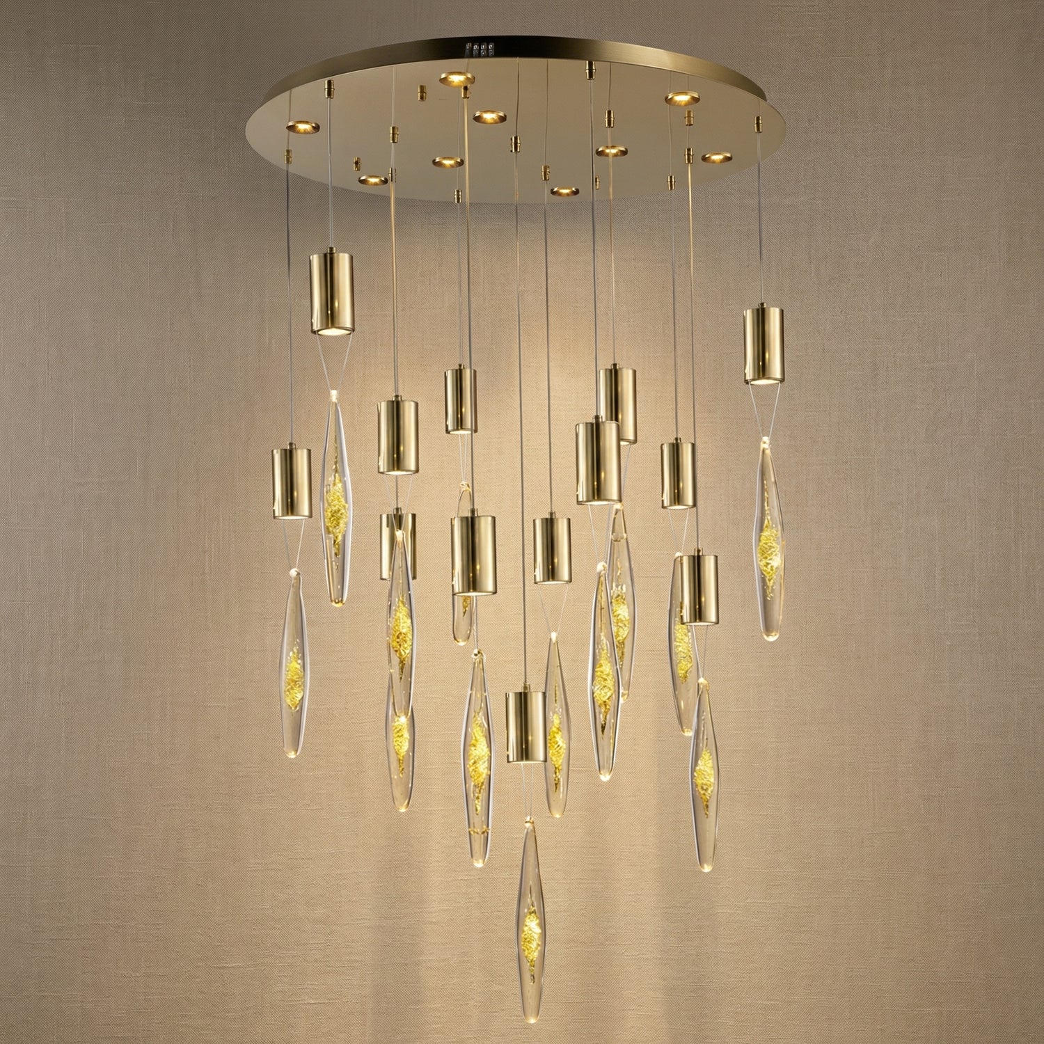 Yiosi Series Glass Pendant Light Style W - Mirror finish champagne gold