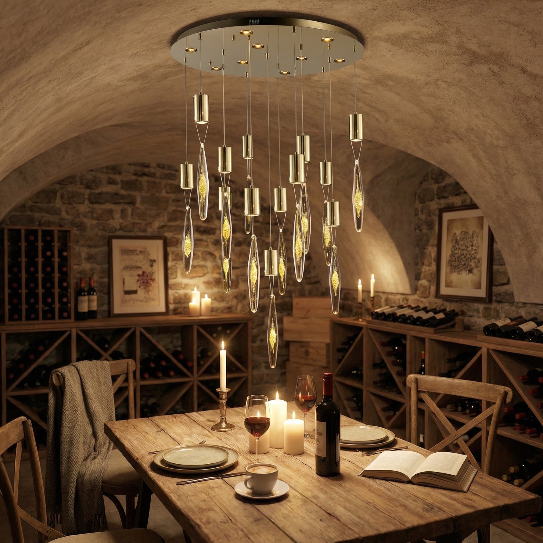 Yiosi Series Glass Pendant Light Style W - scene-3