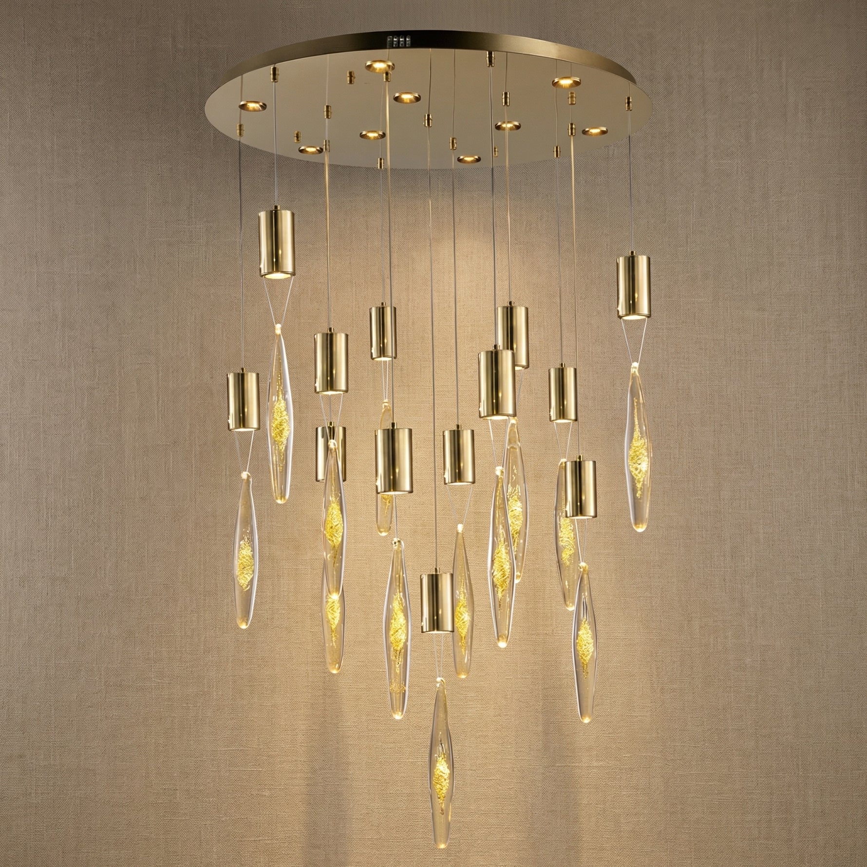 Yiosi Series Glass Pendant Light Style W - Mirror finish champagne gold Style B