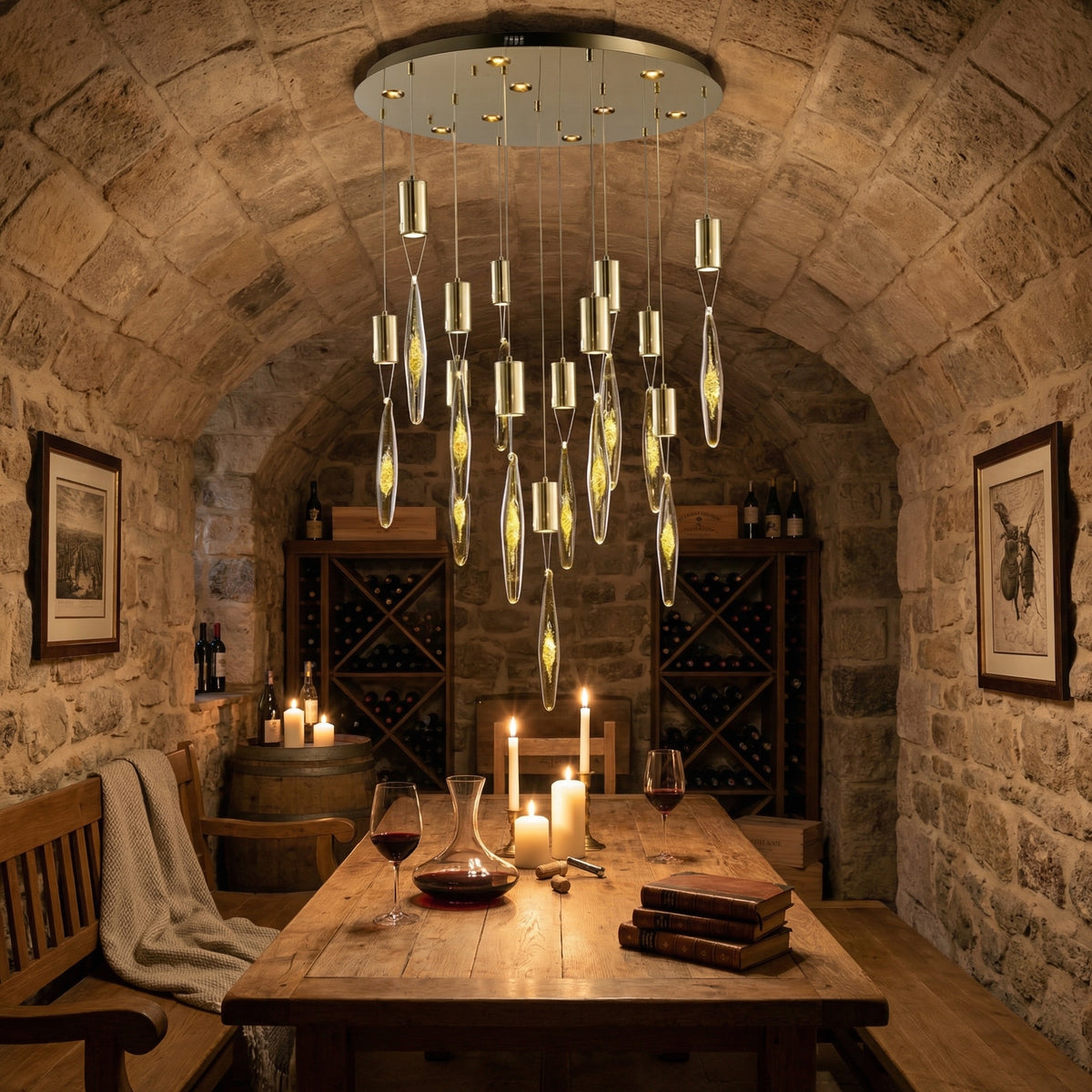 Yiosi Series Glass Pendant Light Style W - scene-3