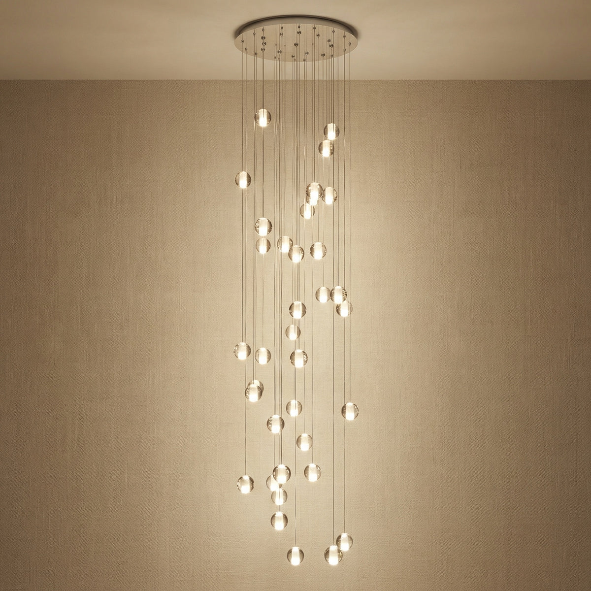 Yiosi Series Grand Cascading Crystal Pendant Light - 31" (Dia 800mm)