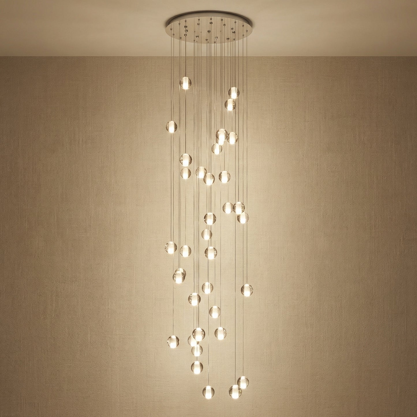 Yiosi Series Grand Cascading Crystal Pendant Light - 31" (Dia 800mm)