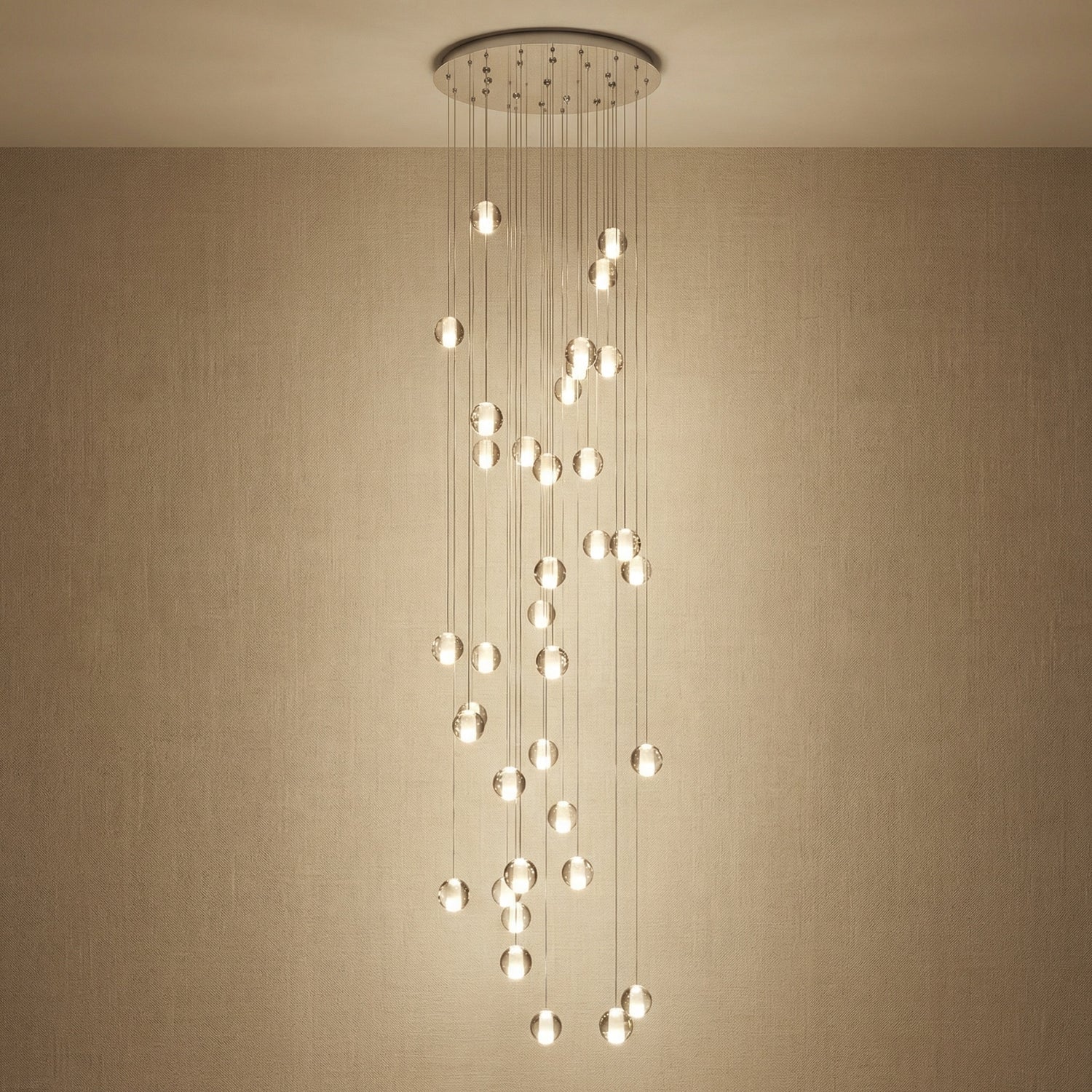 Yiosi Series Grand Cascading Crystal Pendant Light - 31" (Dia 800mm)