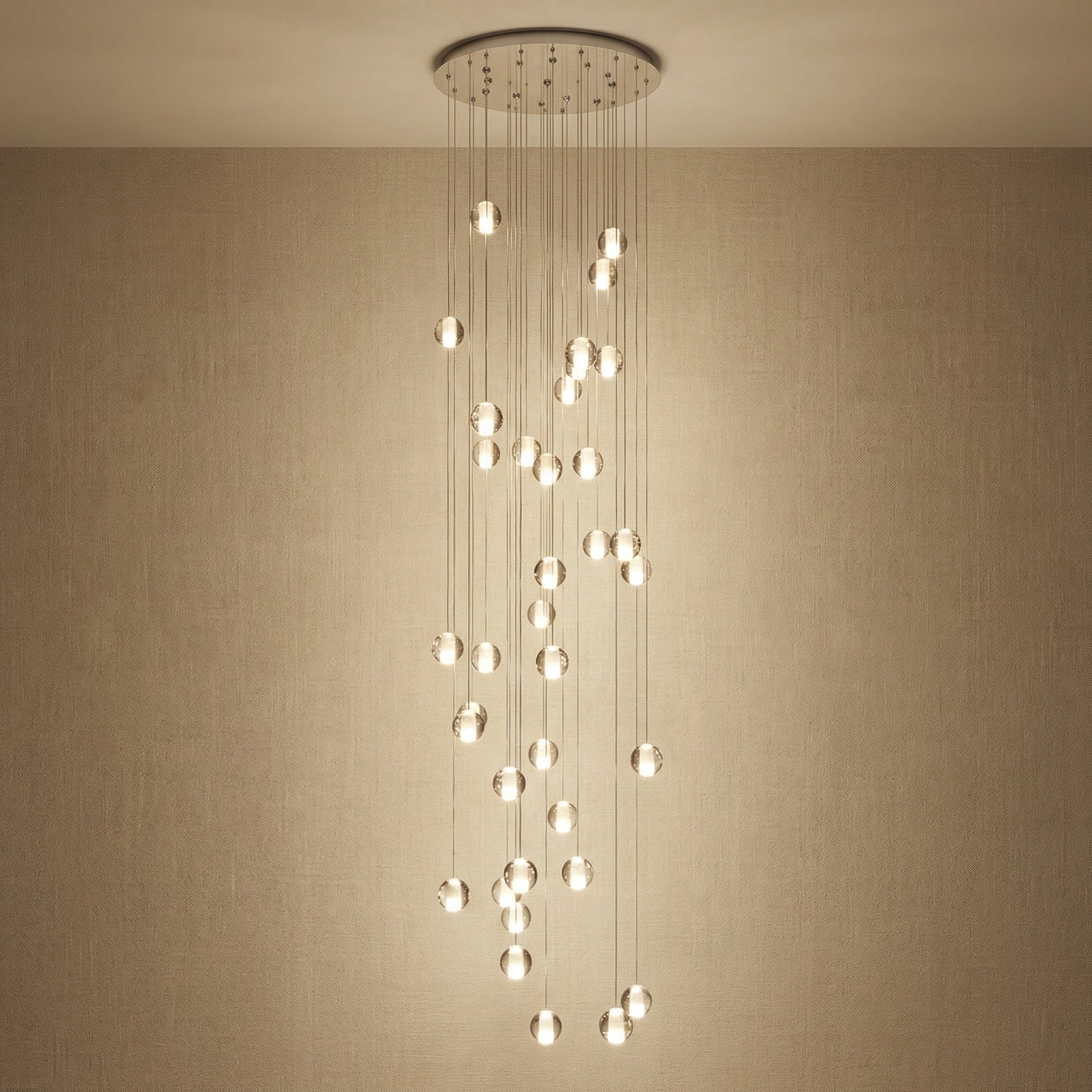 Yiosi Series Grand Cascading Crystal Pendant Light - 31" (Dia 800mm)
