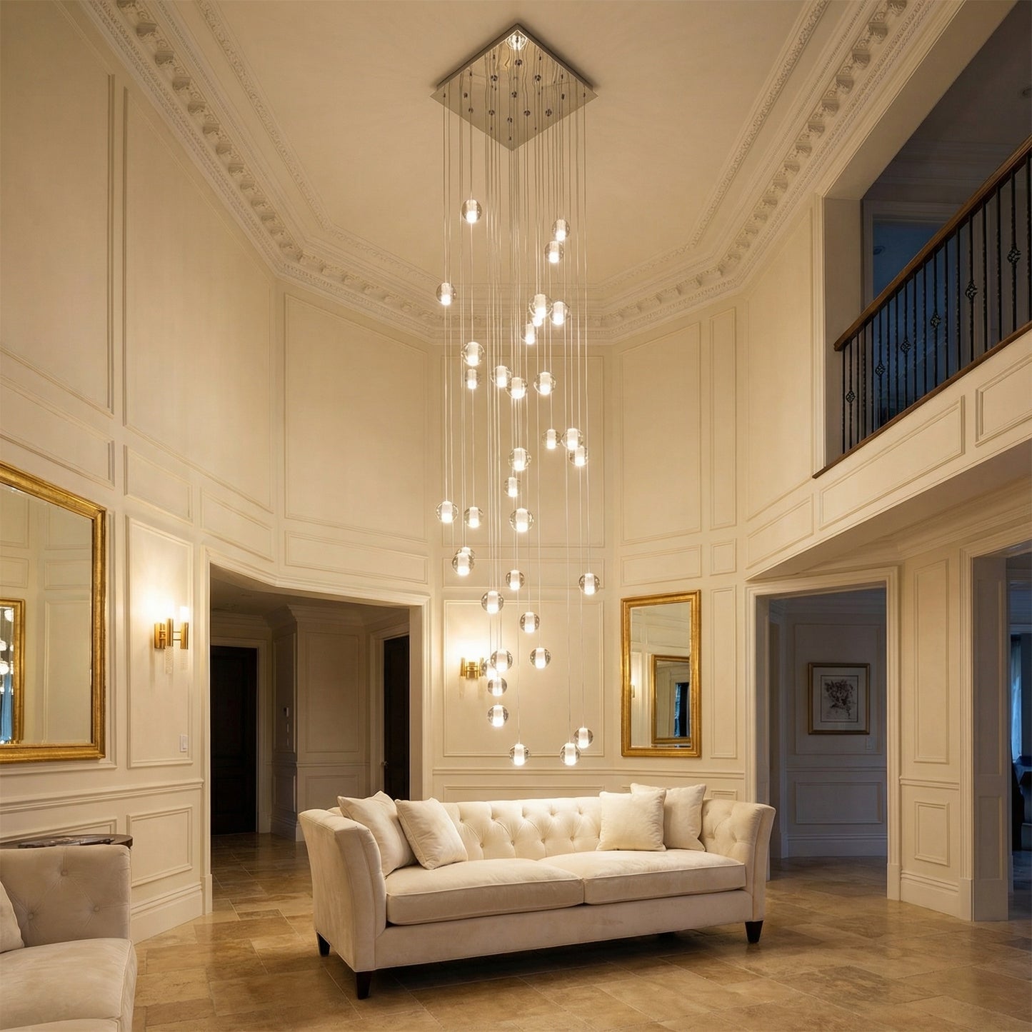 Yiosi Series Grand Cascading Crystal Pendant Light - scene-1