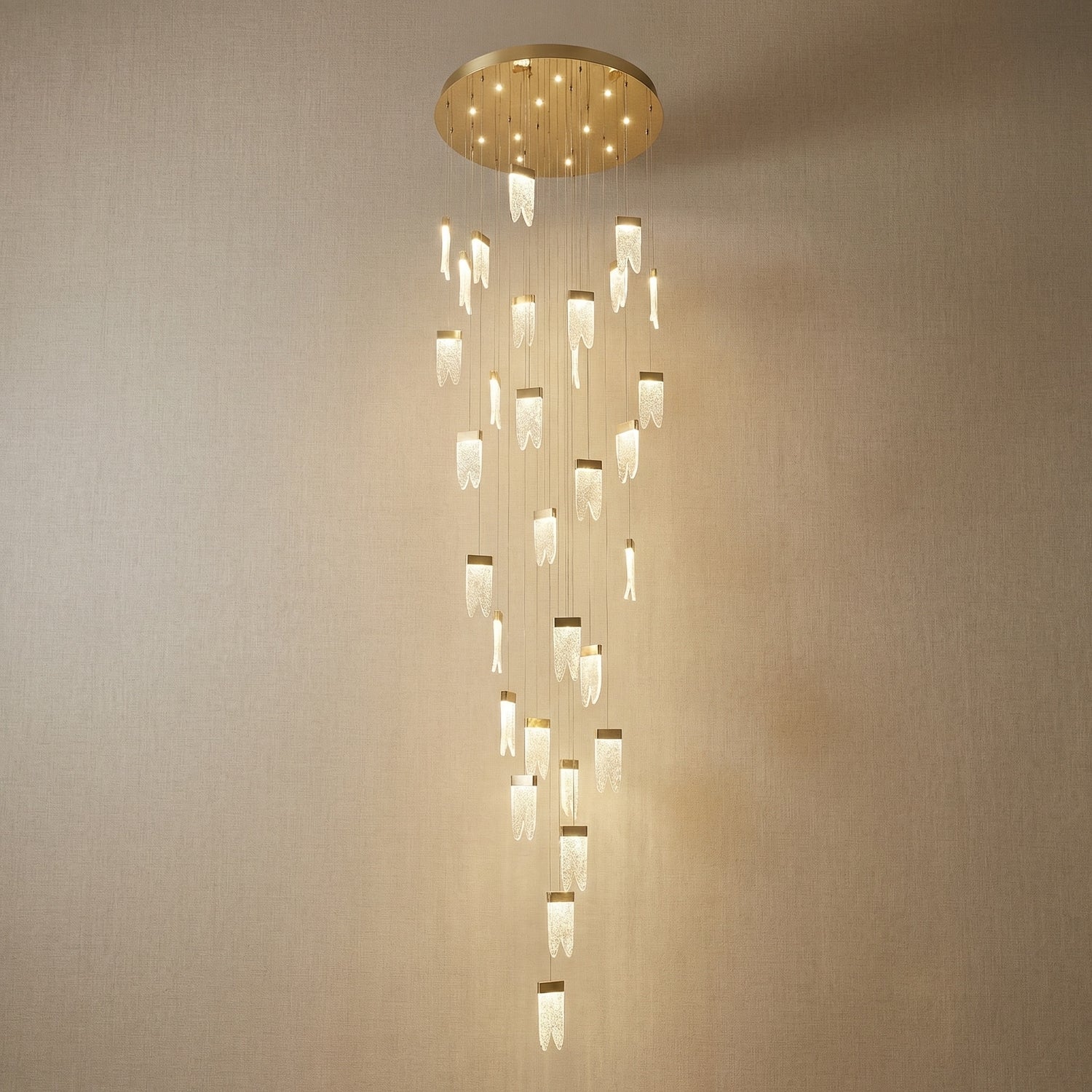 Yiosi Series Grand Cascading Glass Pendant Light 39" - 39" (Dia 1000mm)