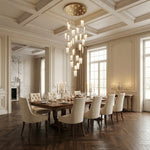 Yiosi Series Grand Cascading Glass Pendant Light 39" - scene-2