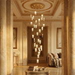 Yiosi Series Grand Cascading Glass Pendant Light 39" - scene-3