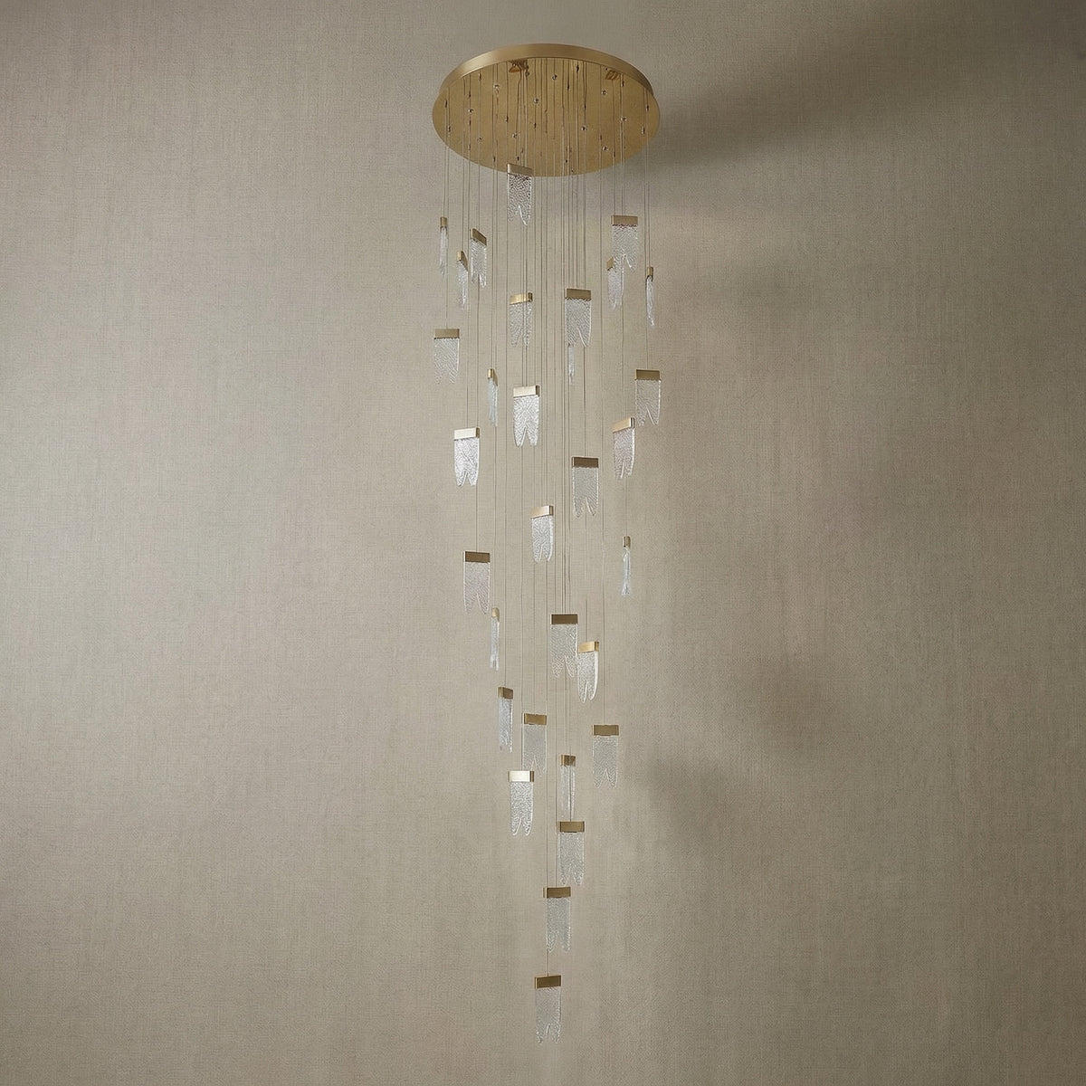 Yiosi Series Grand Cascading Glass Pendant Light 39" - dark