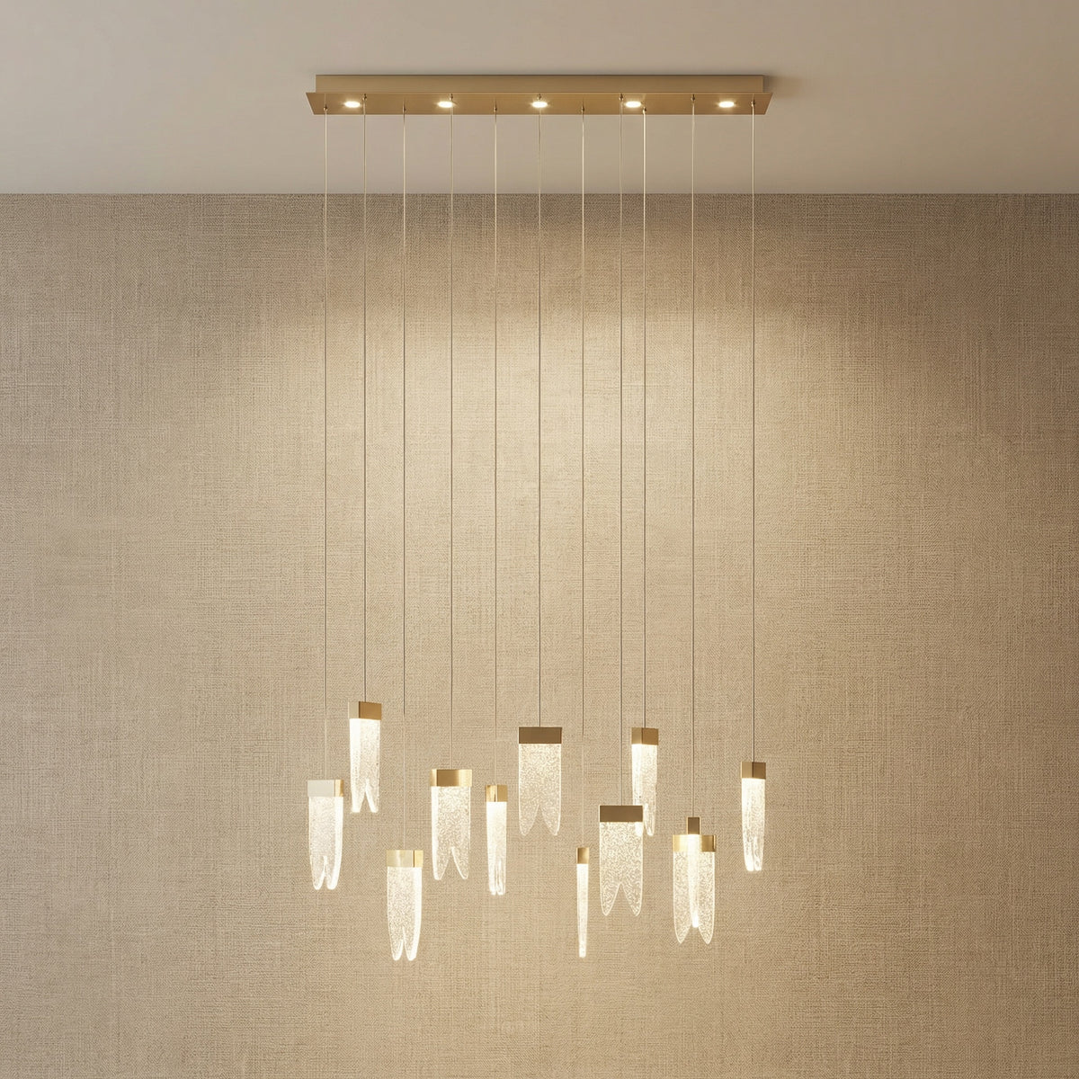 Yiosi Series Grand Cascading Glass Pendant Light 39" - 47" Linear (L1200mm) Style B