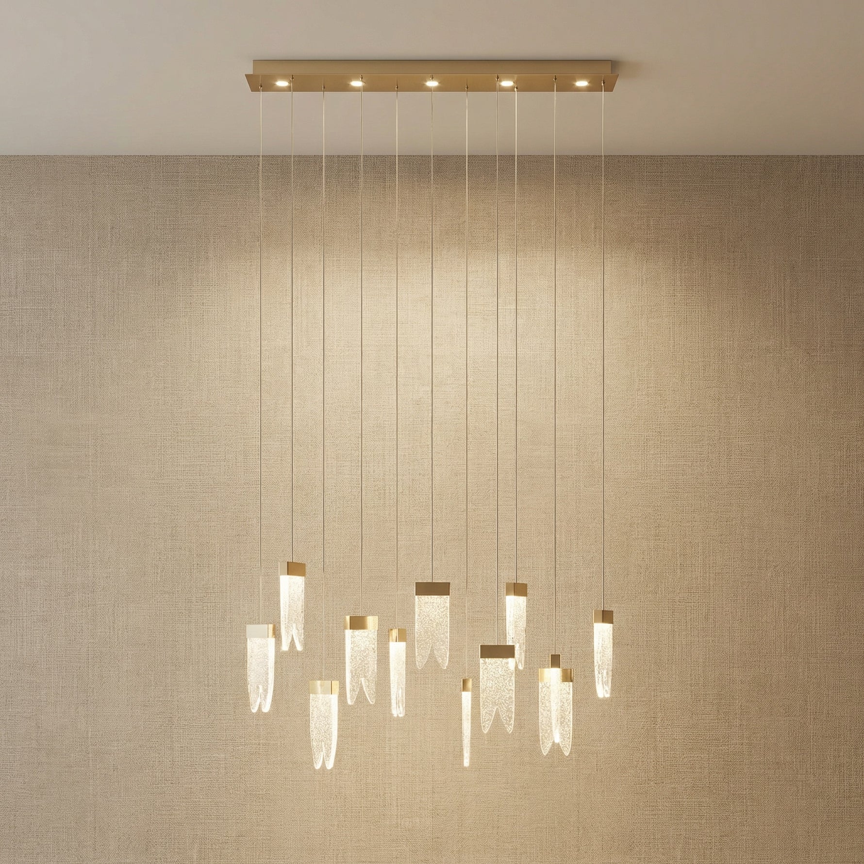 Yiosi Series Grand Cascading Glass Pendant Light 39" - 47" Linear (L1200mm) Style B