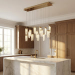 Yiosi Series Grand Cascading Glass Pendant Light 39" - scene-2