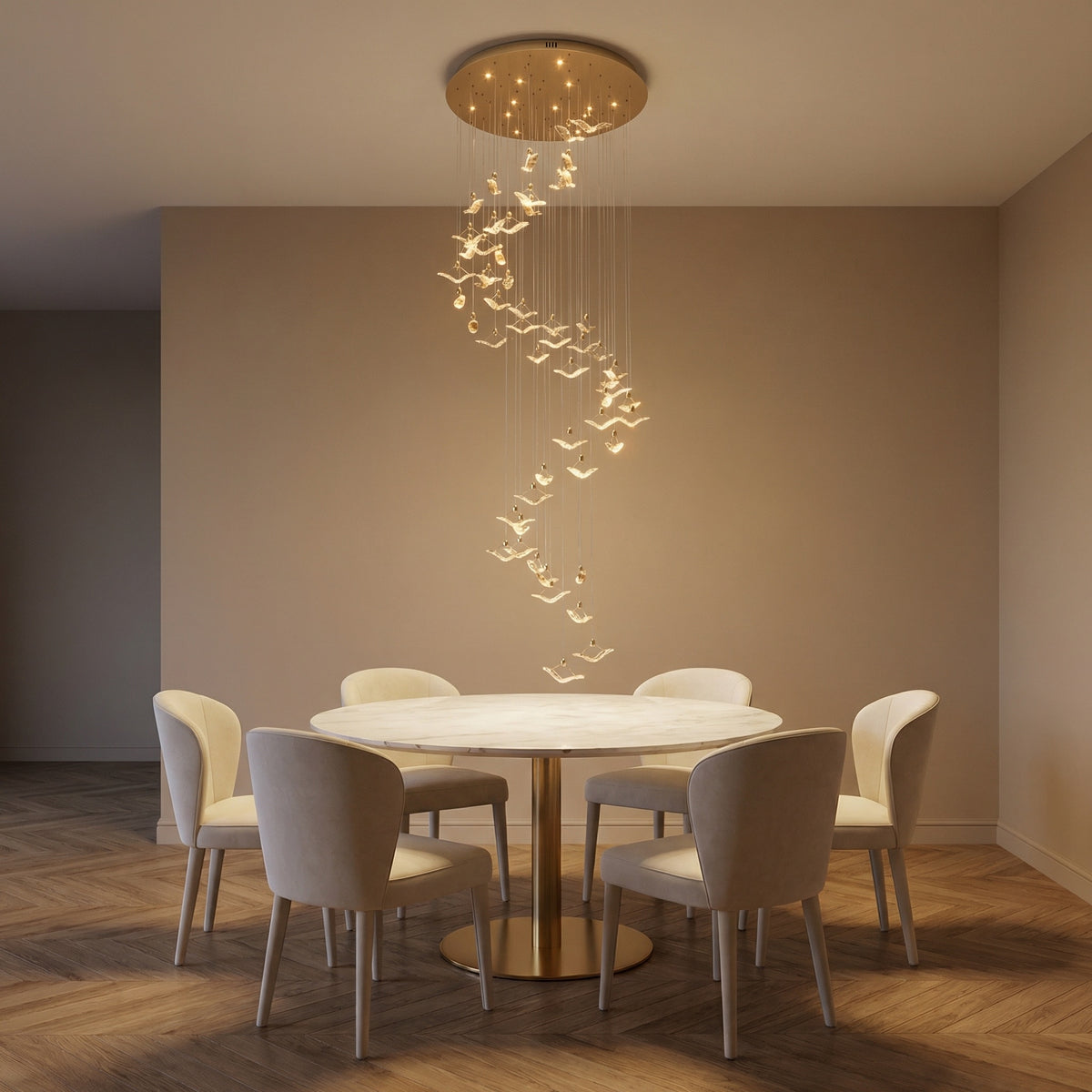 Yiosi Series Grand Cascading Glass Pendant Light Style A - scene-1