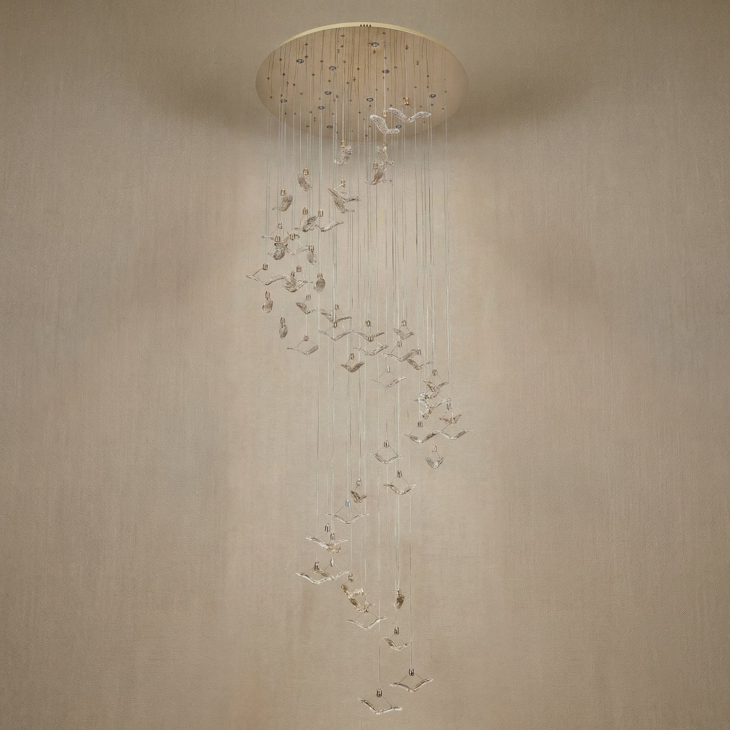 Yiosi Series Grand Cascading Glass Pendant Light Style A - dark