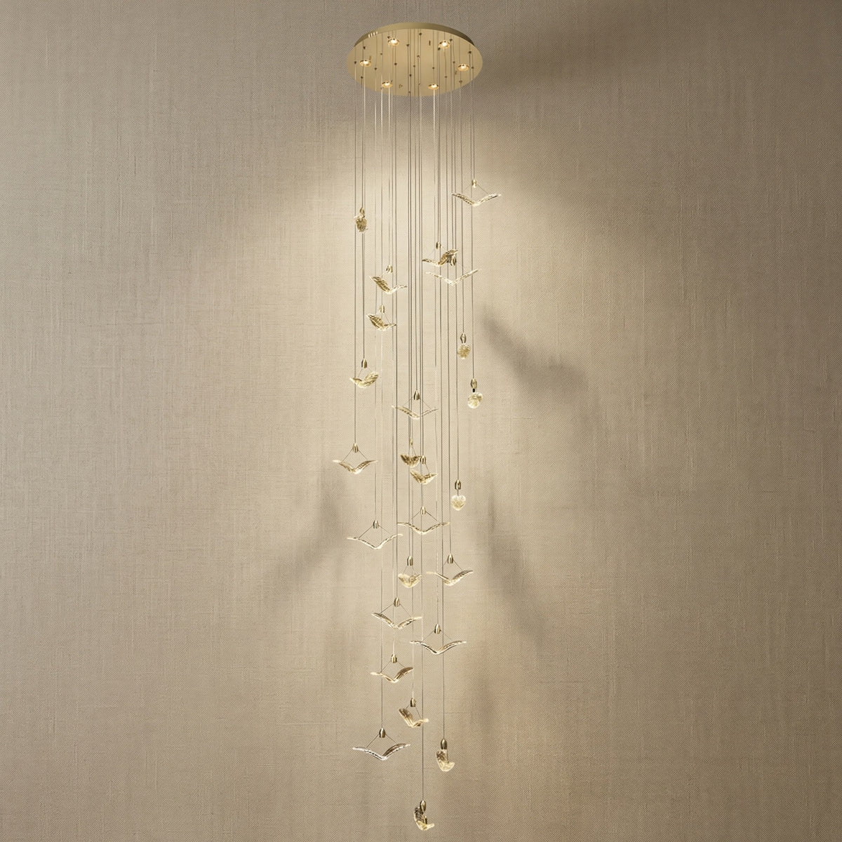 Yiosi Series Grand Cascading Glass Pendant Light Style A - 24" (Dia 600mm)