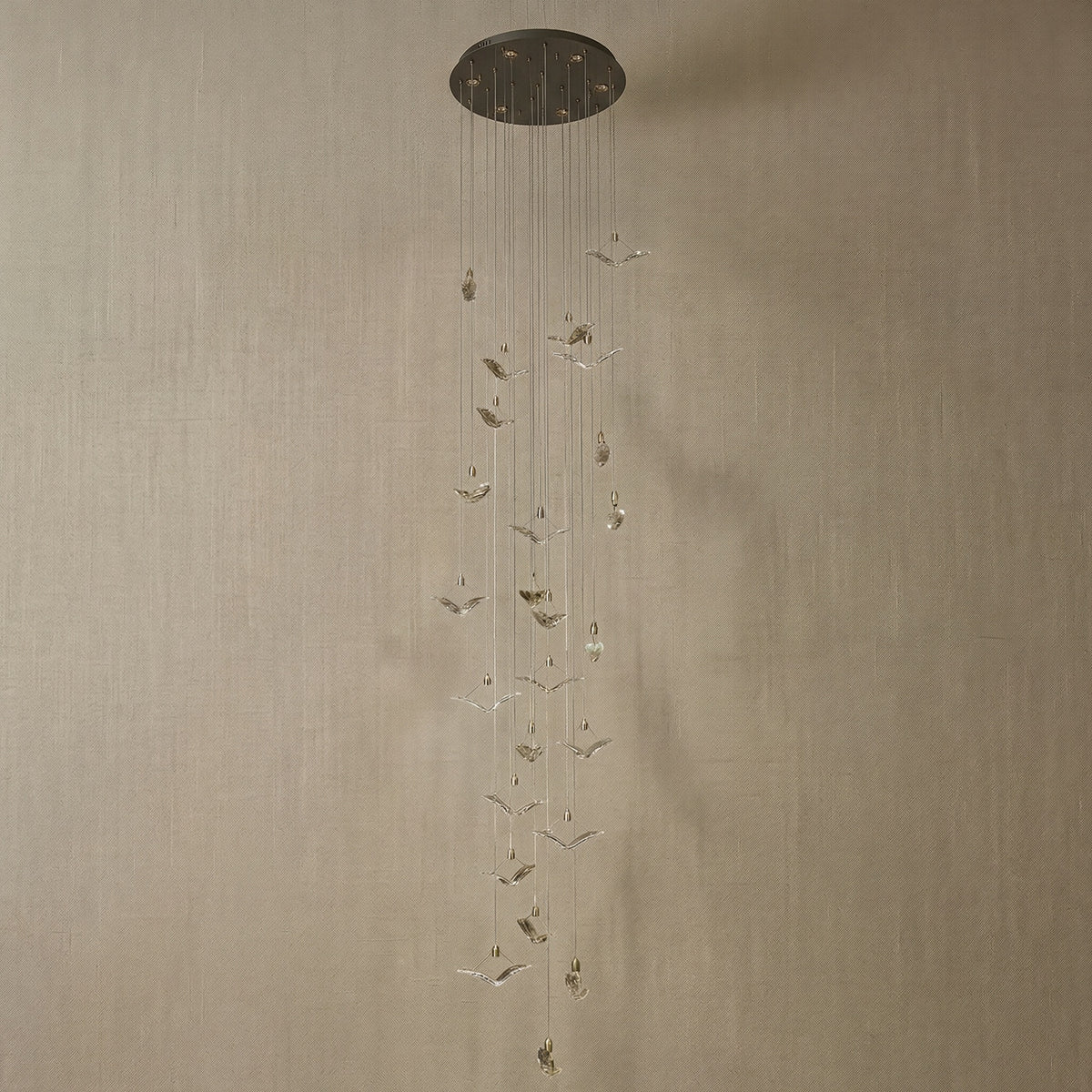Yiosi Series Grand Cascading Glass Pendant Light Style A - dark
