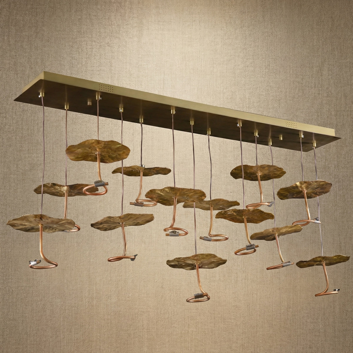 Yiosi Series Linear Cluster Copper Pendant Light - dark