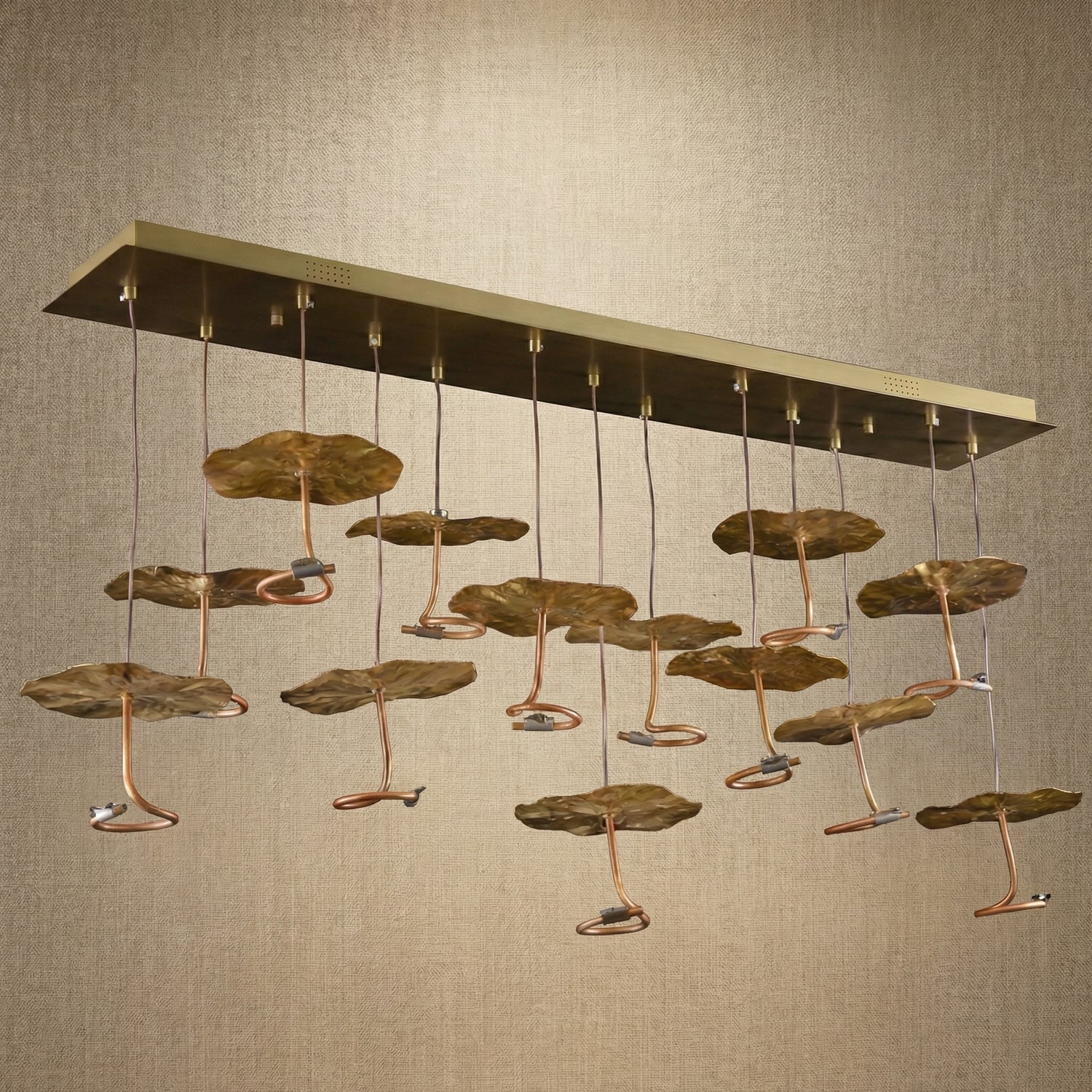 Yiosi Series Linear Cluster Copper Pendant Light - dark