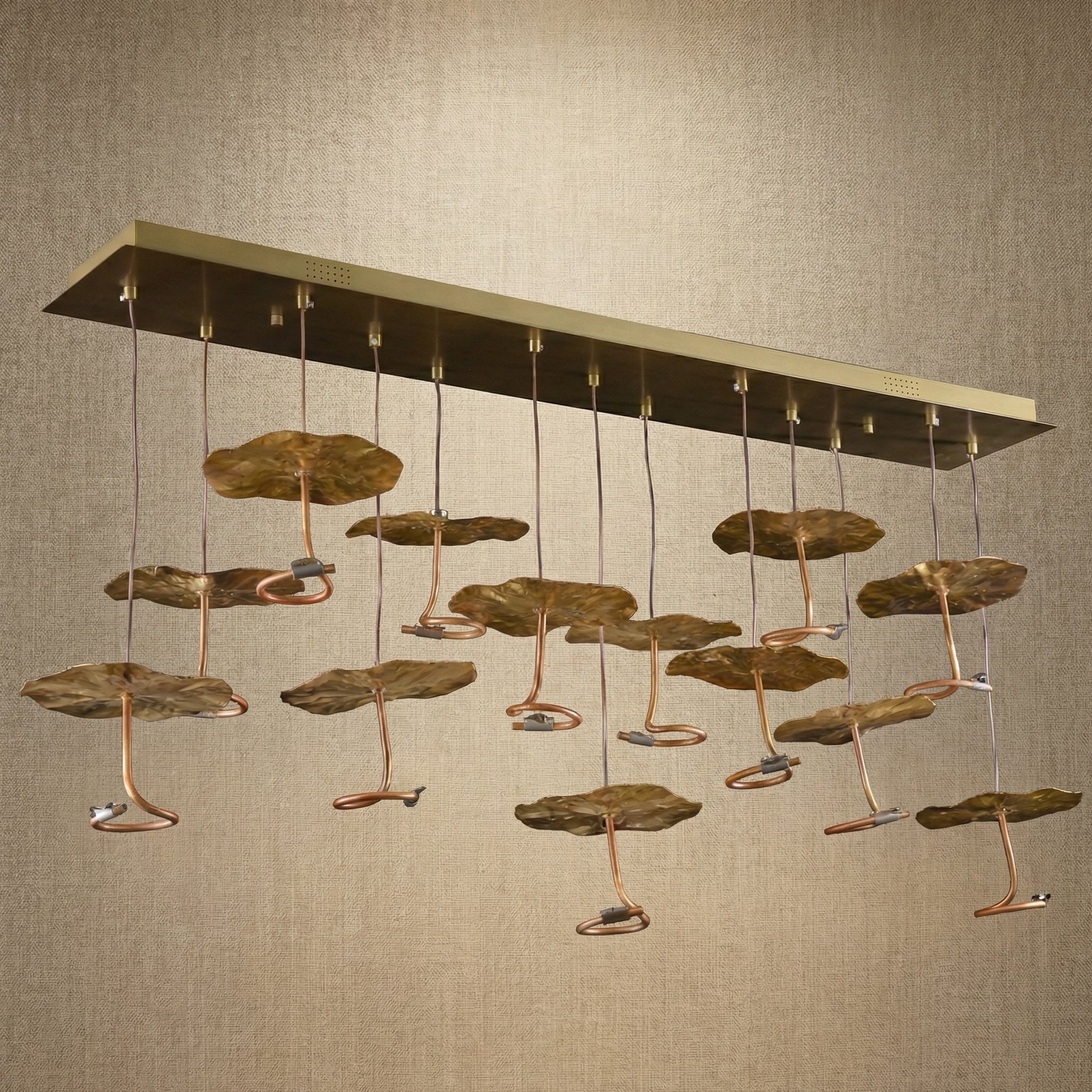Yiosi Series Linear Cluster Copper Pendant Light - dark