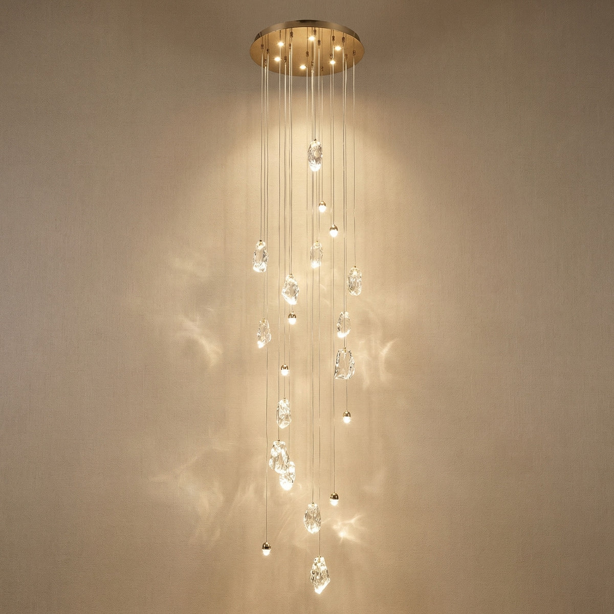 Yiosi Series Linear Cluster Crystal Pendant Light 47" Style A - 24" (Dia 600mm)