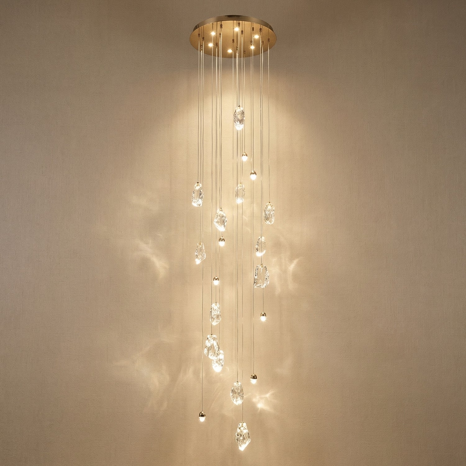 Yiosi Series Linear Cluster Crystal Pendant Light 47" Style A - 24" (Dia 600mm)