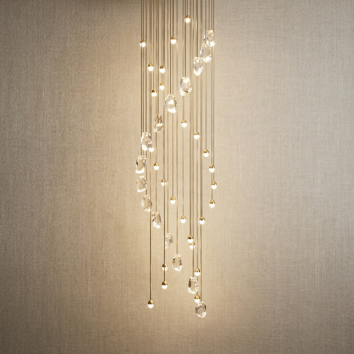 Yiosi Series Linear Cluster Crystal Pendant Light 47" Style A - 31" (Dia 800mm)