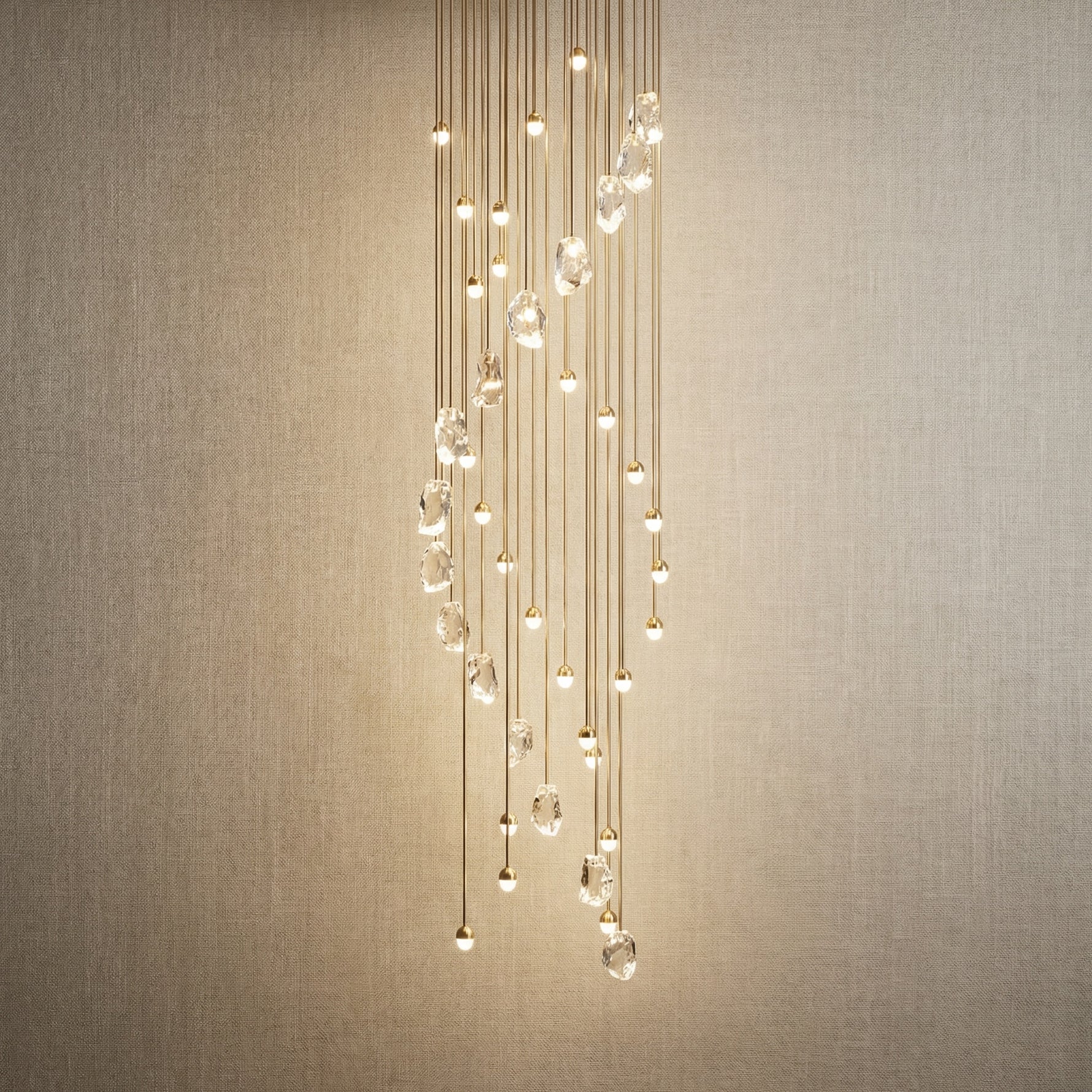 Yiosi Series Linear Cluster Crystal Pendant Light 47" Style A - 31" (Dia 800mm)