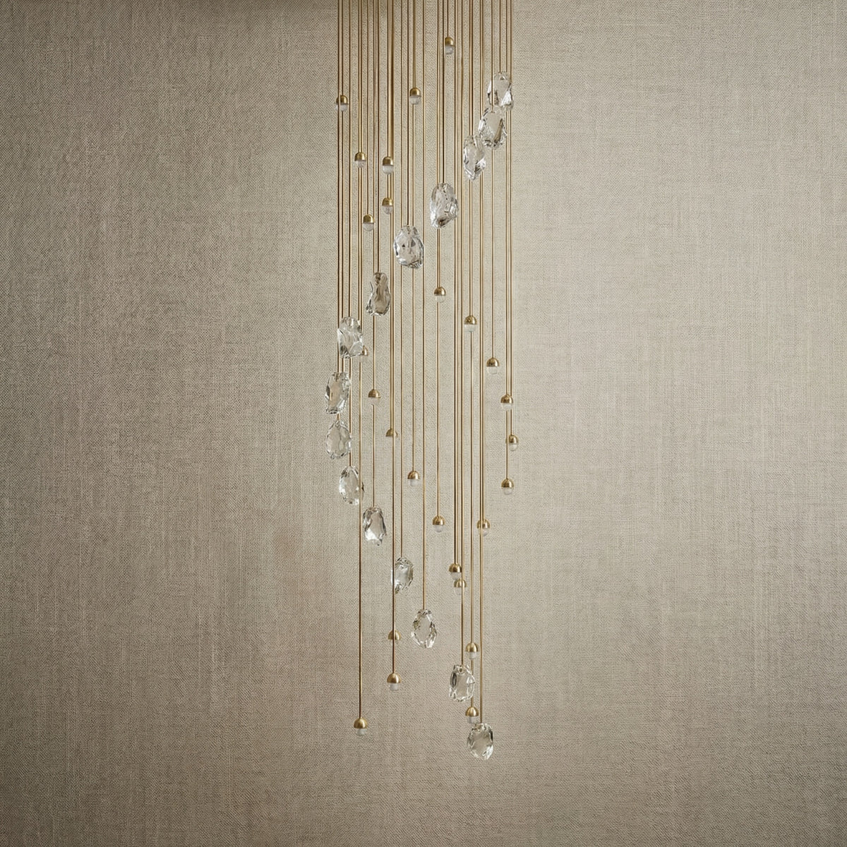 Yiosi Series Linear Cluster Crystal Pendant Light 47" Style A - dark