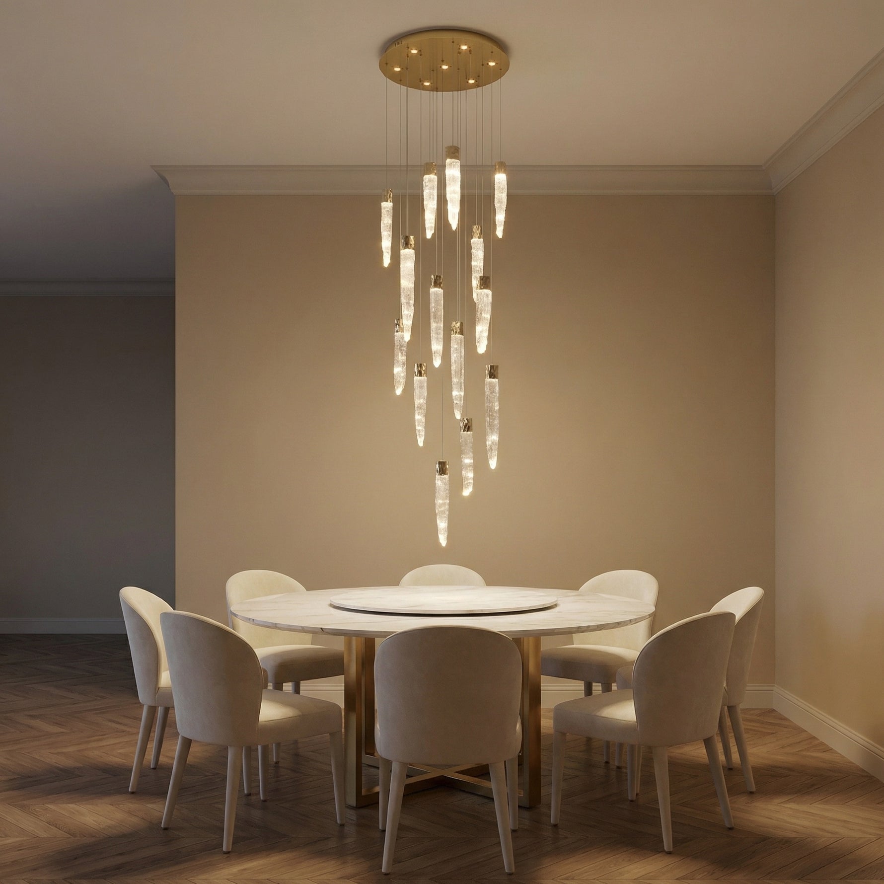 Yiosi Series Linear Cluster Metal Pendant Light - scene-1