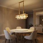 Yiosi Series Linear Crystal Pendant Light 31" - scene-1