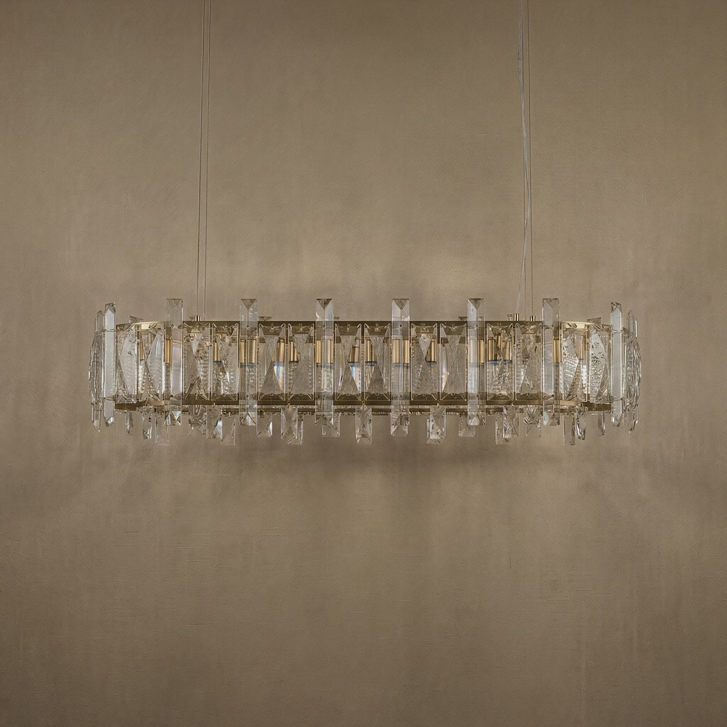 Yiosi Series Linear Crystal Pendant Light 49" - dark