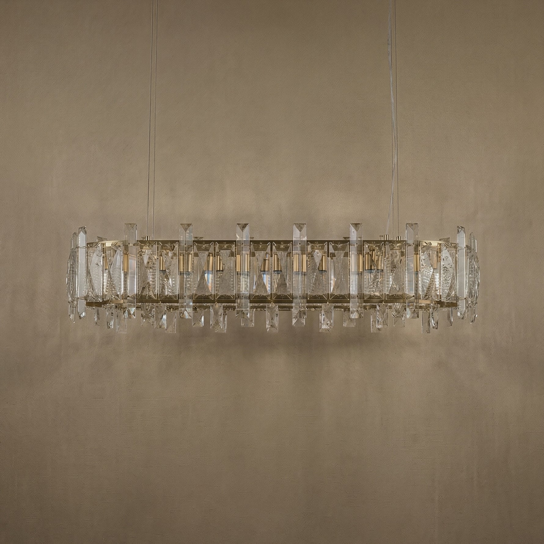 Yiosi Series Linear Crystal Pendant Light 49" - dark