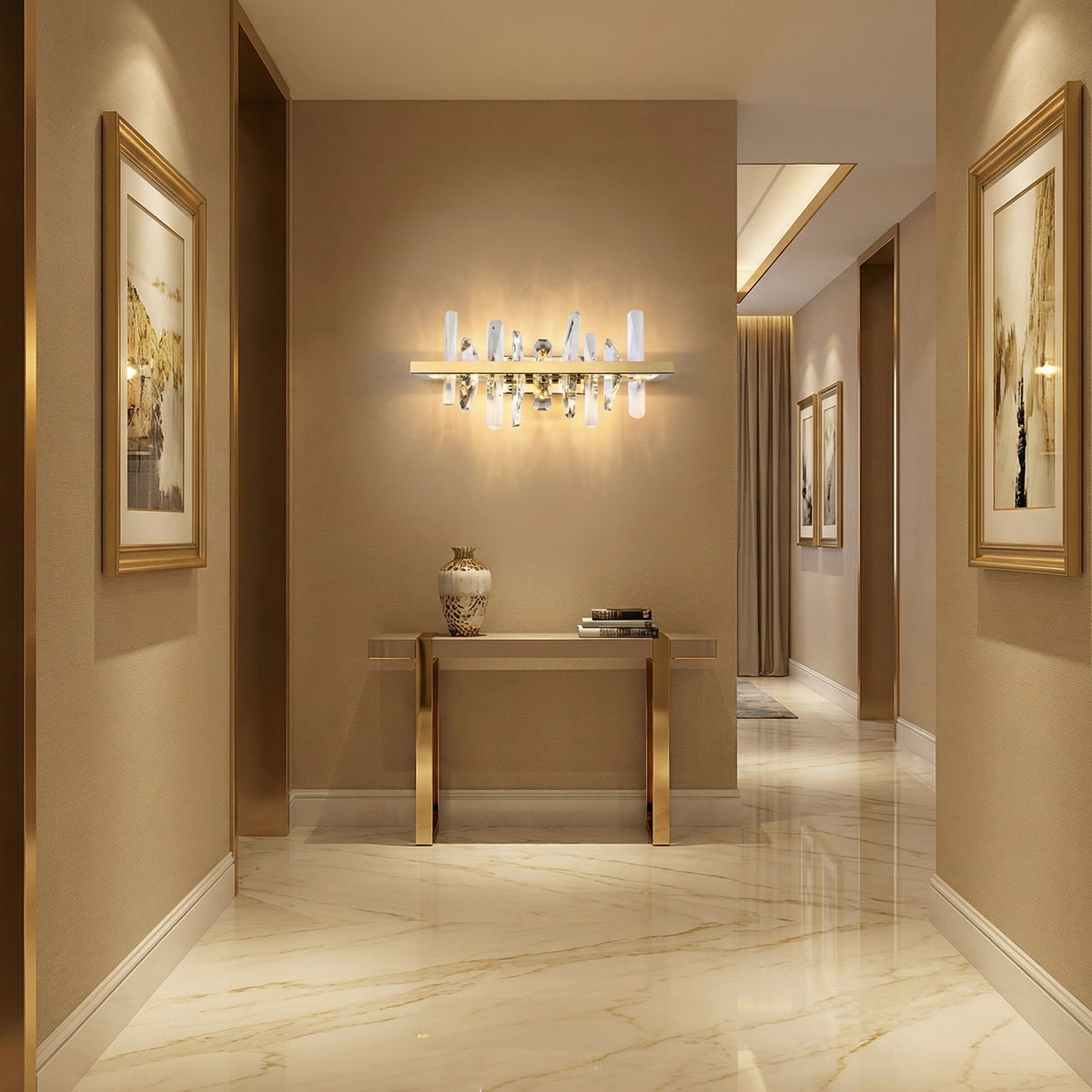 Yiosi Series Linear Crystal Wall Sconce - scene-1