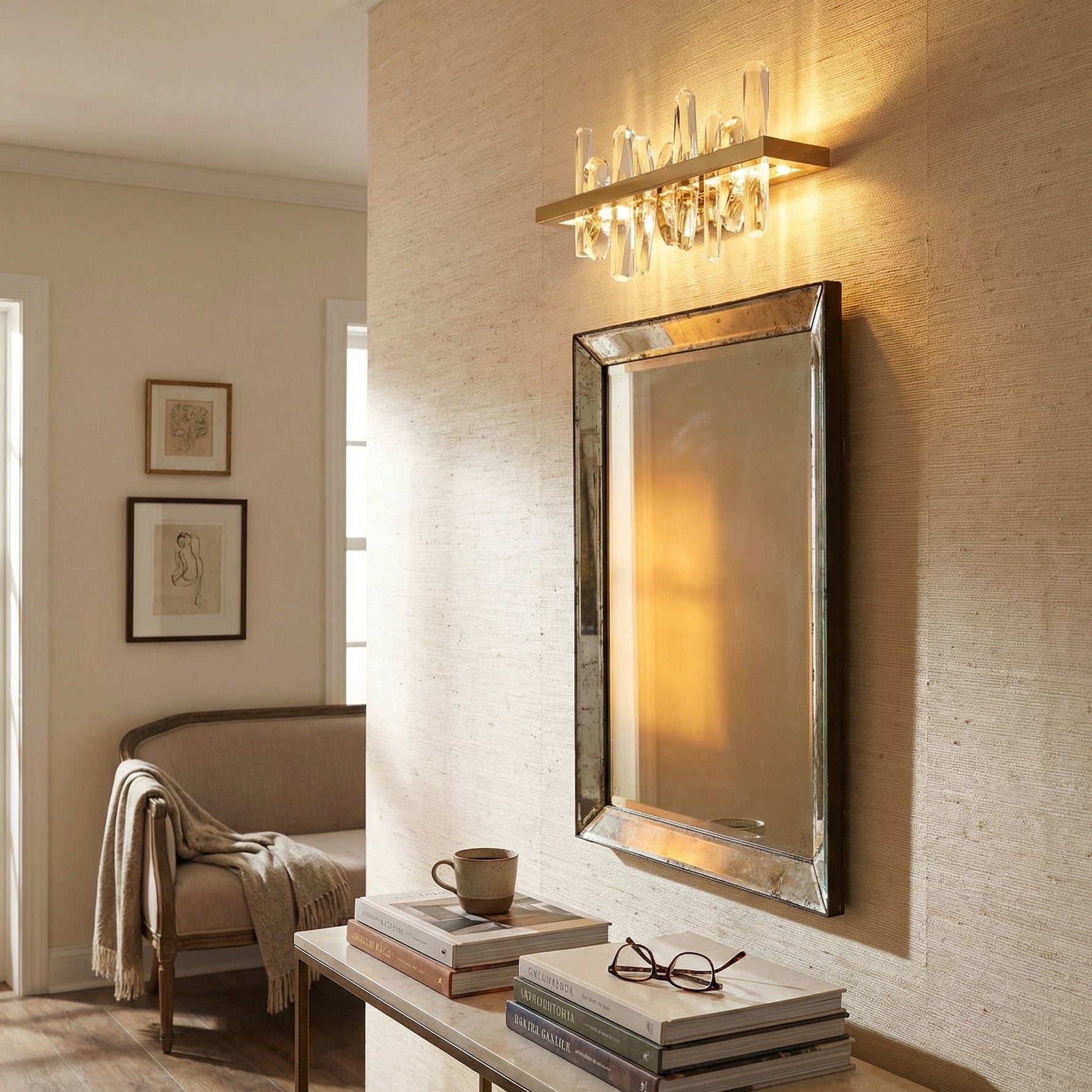 Yiosi Series Linear Crystal Wall Sconce - scene-3