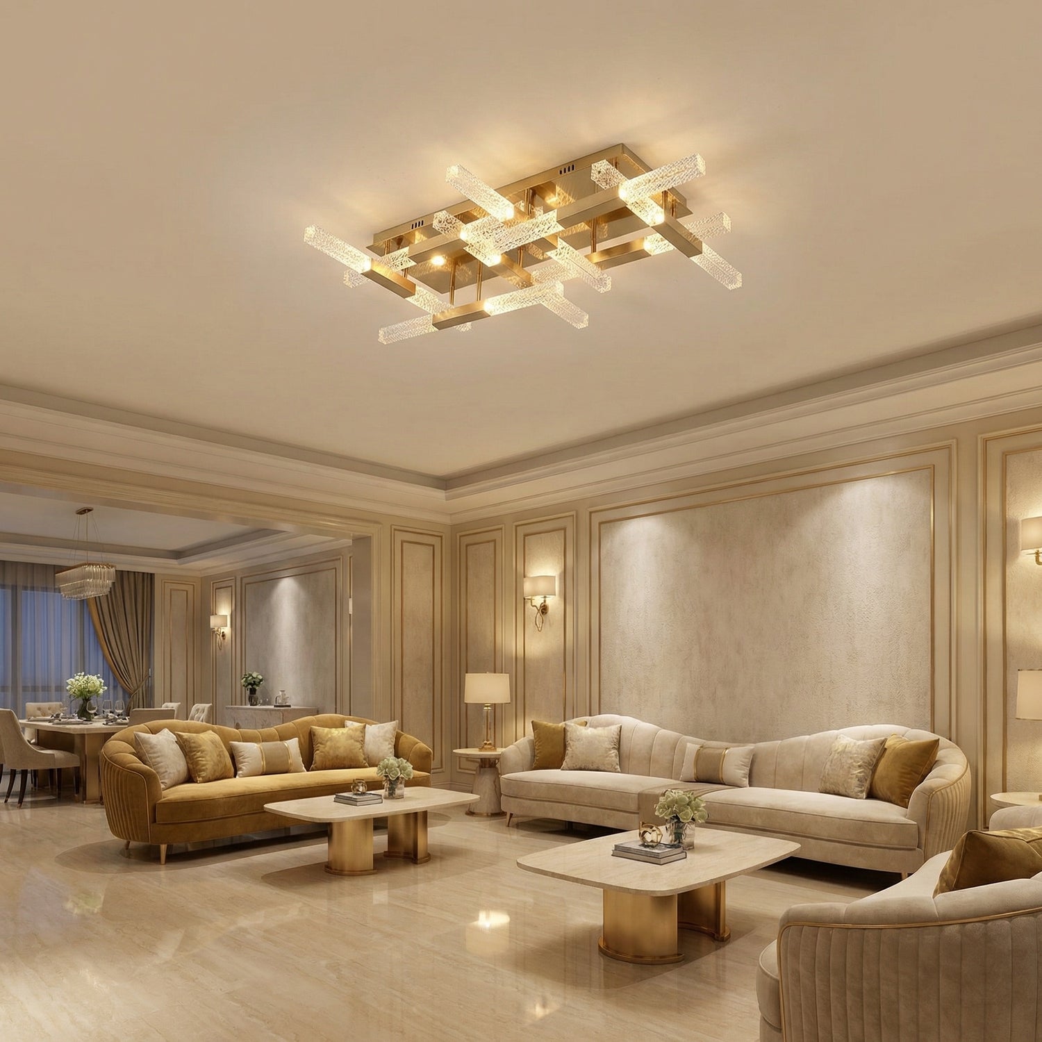 Yiosi Series Linear Glass Celling lamp - scene-1