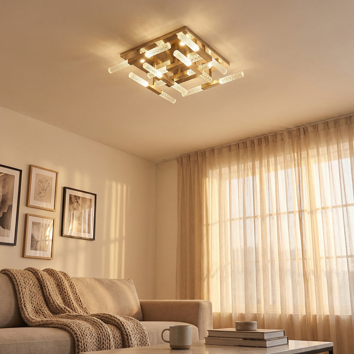Yiosi Series Linear Glass Celling lamp - scene-3