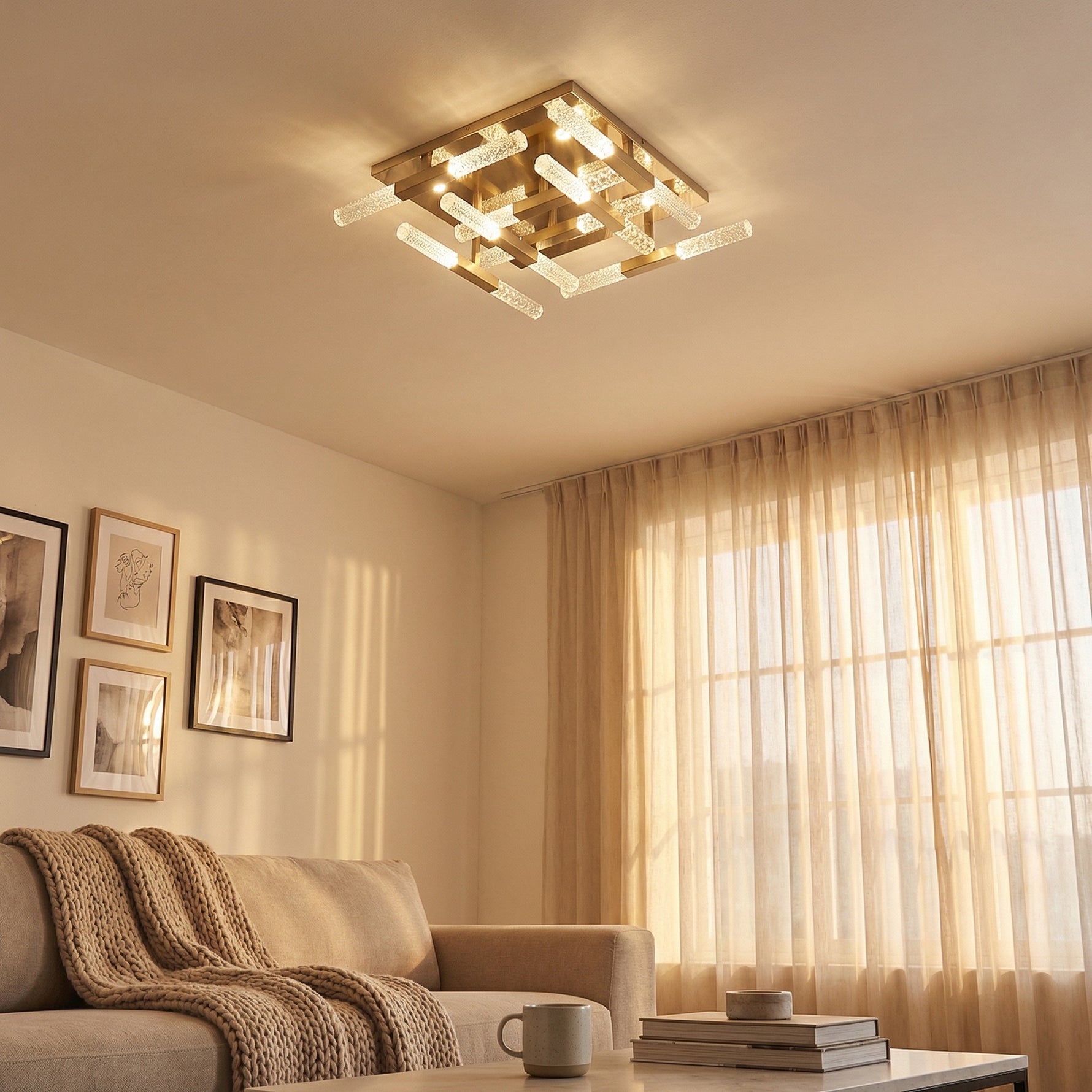 Yiosi Series Linear Glass Celling lamp - scene-3