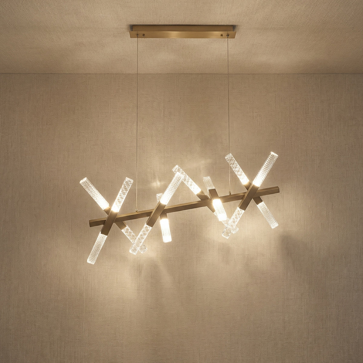 Yiosi Series Linear Glass Pendant Light 39" Style A - 39" Linear (L1000mm)