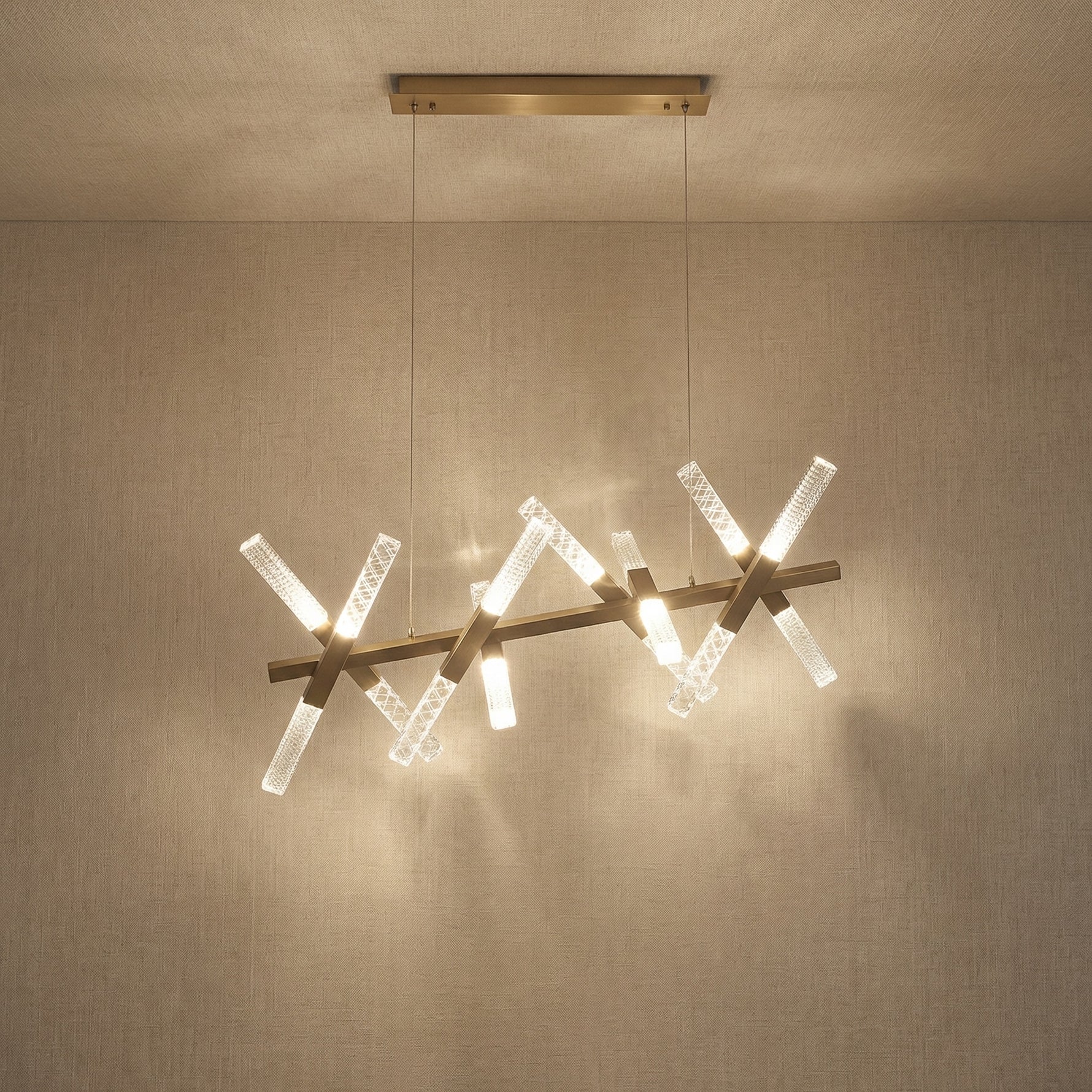 Yiosi Series Linear Glass Pendant Light 39" Style A - 39" Linear (L1000mm)