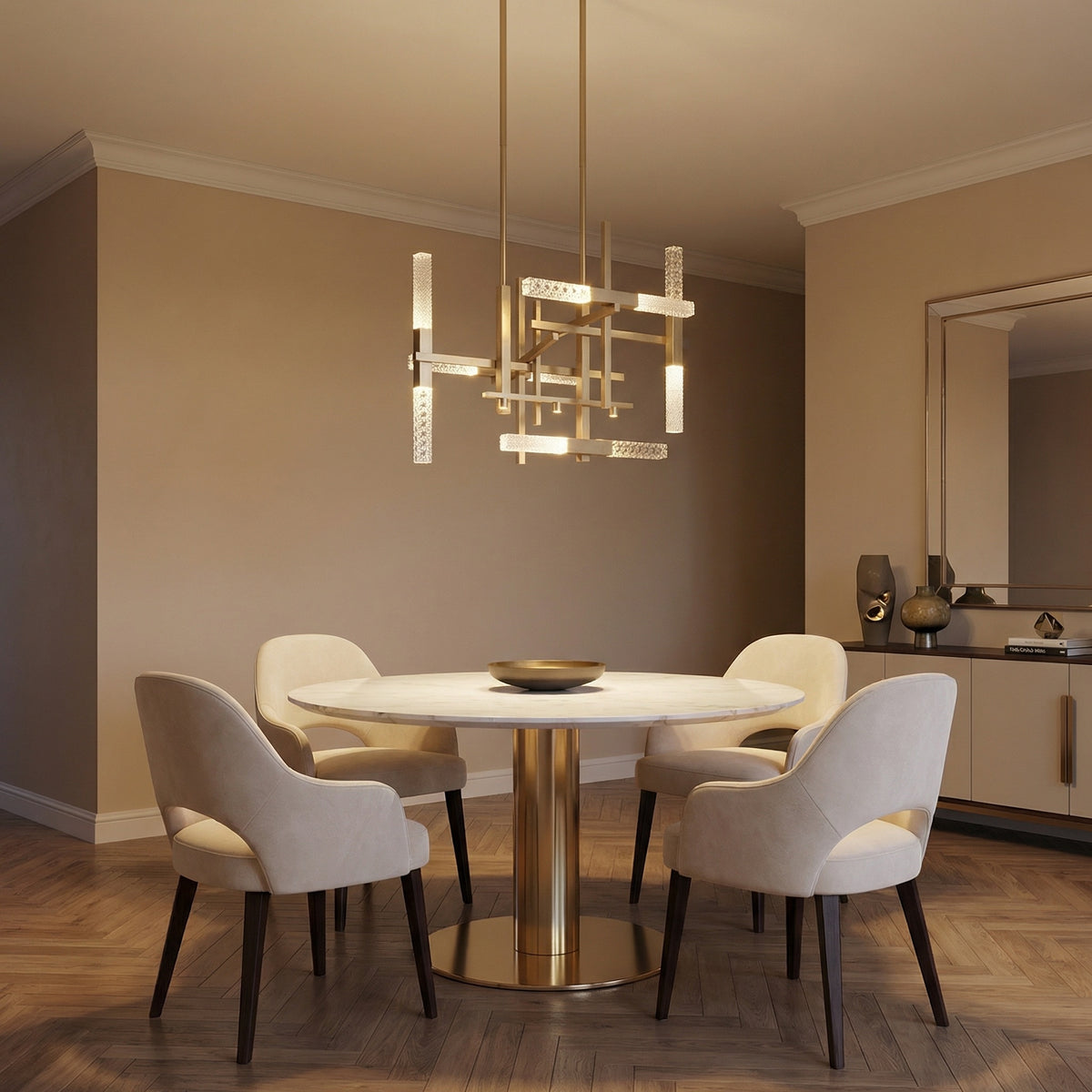 Yiosi Series Linear Glass Pendant Light 39" Style A - scene-1