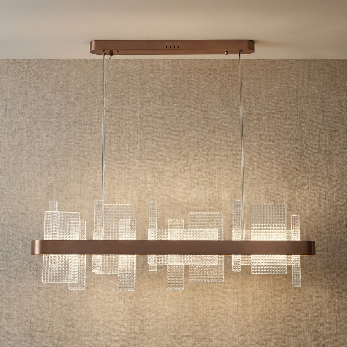 Yiosi Series Linear Glass Pendant Light 39" Style B - 39" Linear (L1000mm)