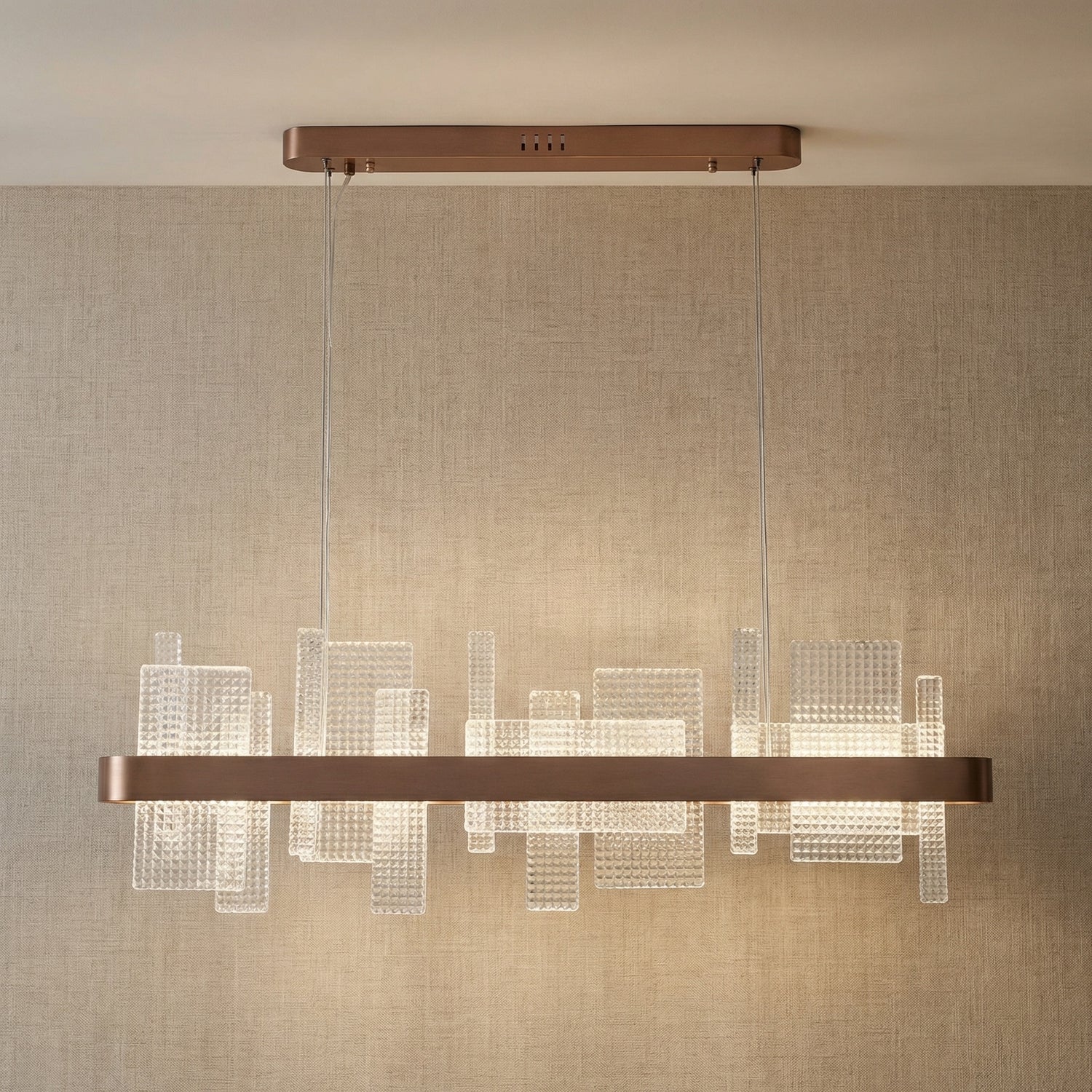Yiosi Series Linear Glass Pendant Light 39" Style B - 39" Linear (L1000mm)
