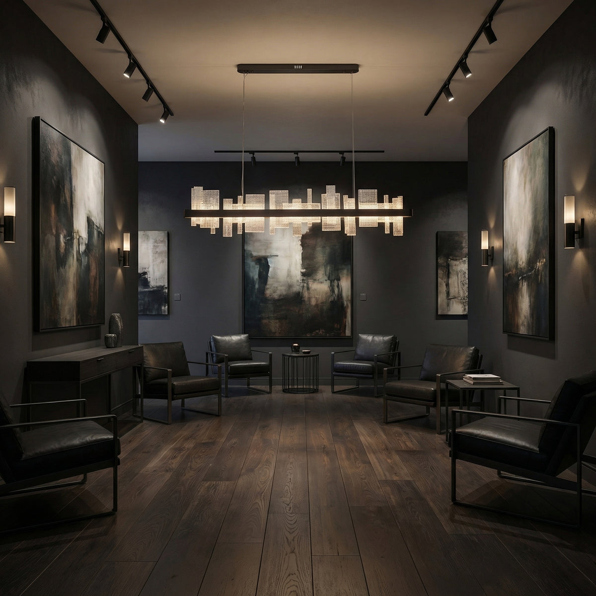 Yiosi Series Linear Glass Pendant Light 39" Style B - scene-1