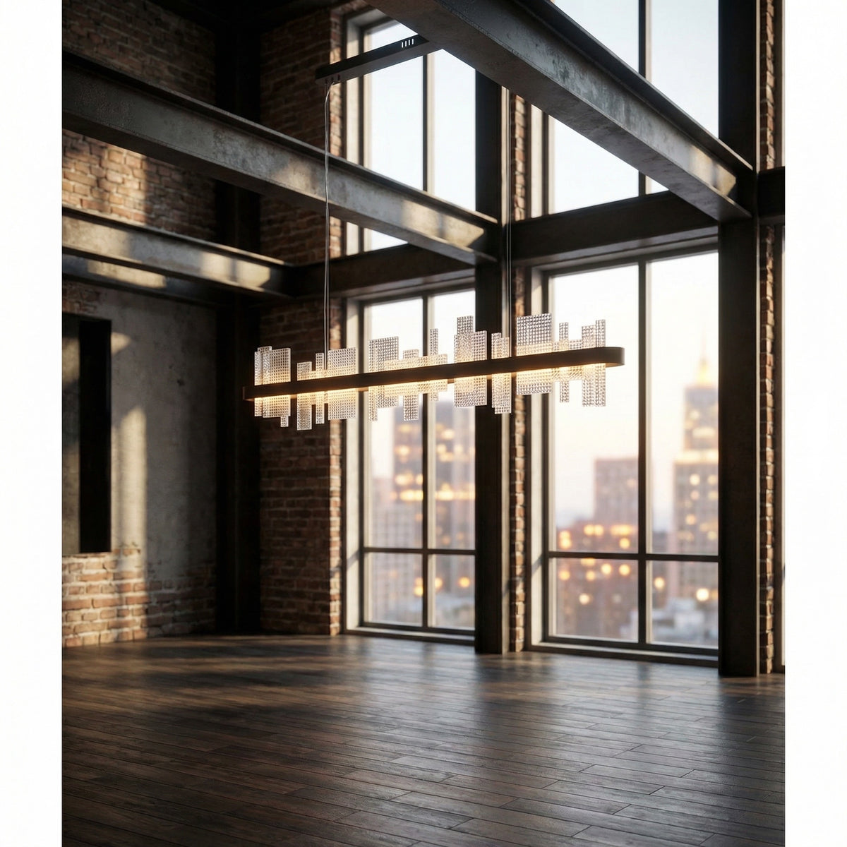 Yiosi Series Linear Glass Pendant Light 39" Style B - scene-2